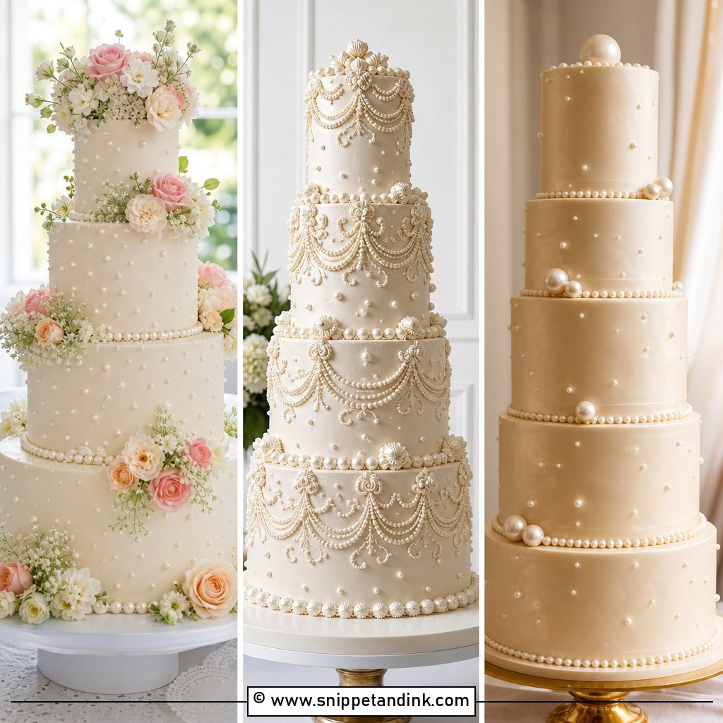 20 Pearls on Wedding Cake Ideas Elegant Luxe Details