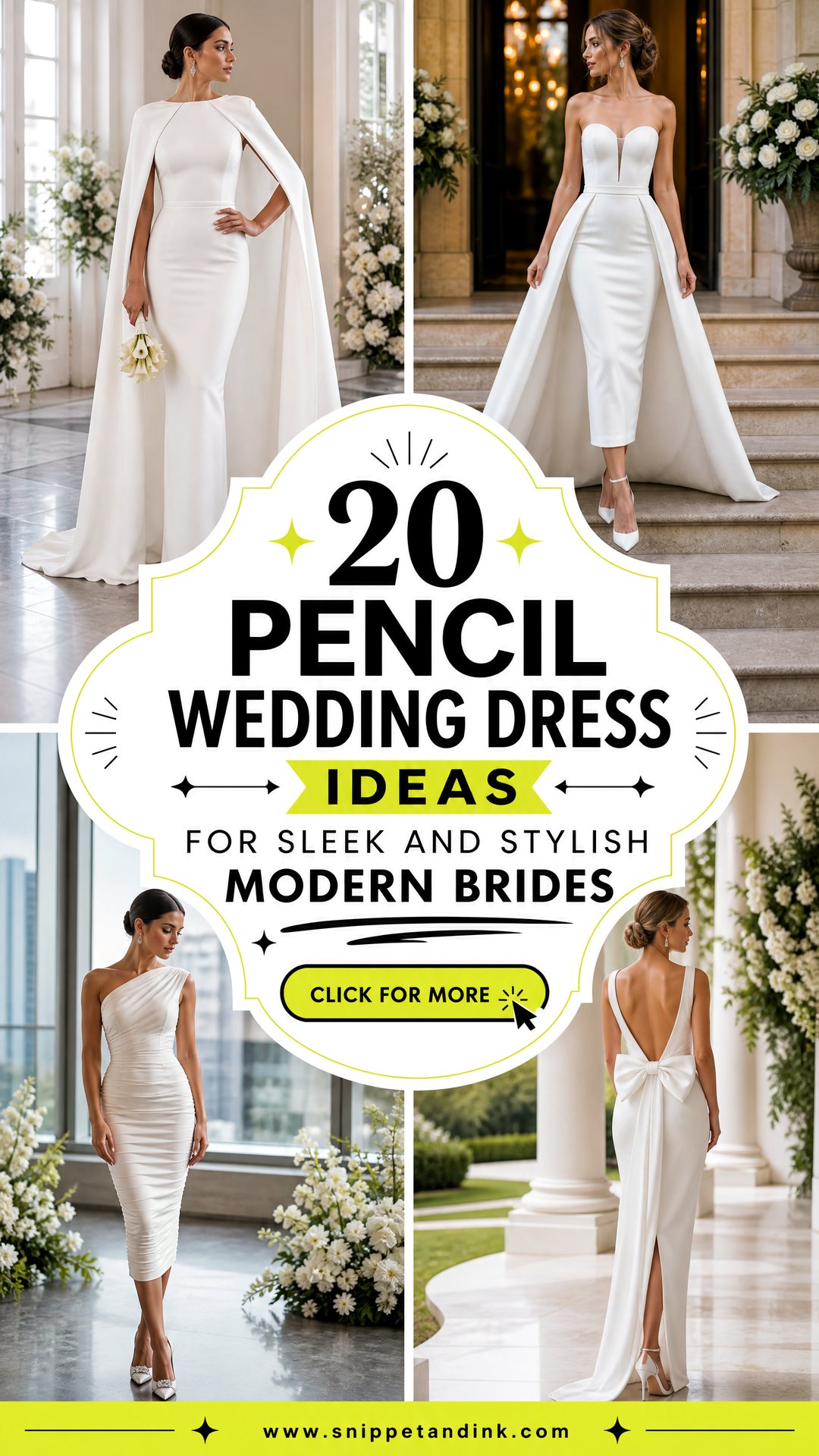 20 Pencil Wedding Dress Ideas for Sleek and Stylish Modern Brides - 20 Pencil Wedding Dress Ideas for Sleek and Stylish Modern Brides