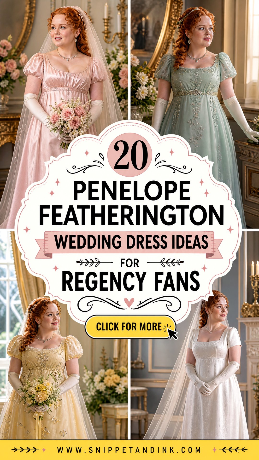 20 Penelope Featherington Wedding Dress Ideas for Regency Fans - 20 Penelope Featherington Wedding Dress Ideas for Regency Fans