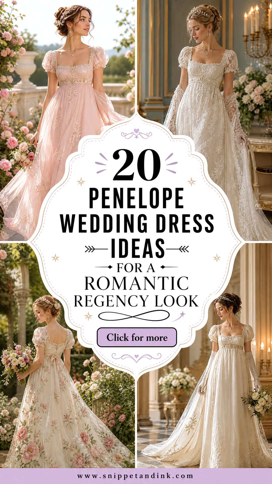 20 Penelope Wedding Dress Ideas for a Romantic Regency Look - 20 Penelope Wedding Dress Ideas for a Romantic Regency Look