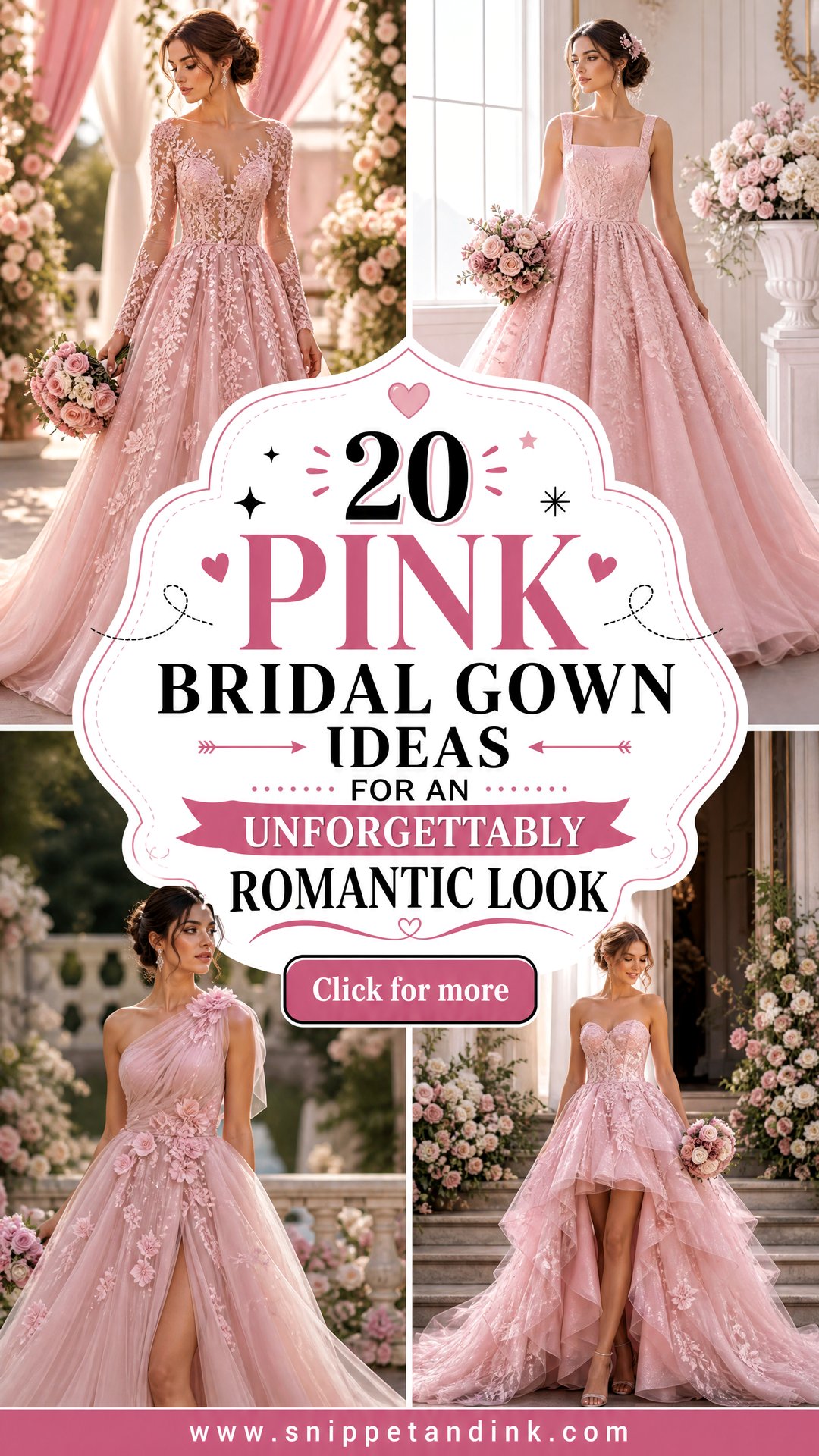 20 Pink Bridal Gown Ideas for an Unforgettably Romantic Look - 20 Pink Bridal Gown Ideas for an Unforgettably Romantic Look