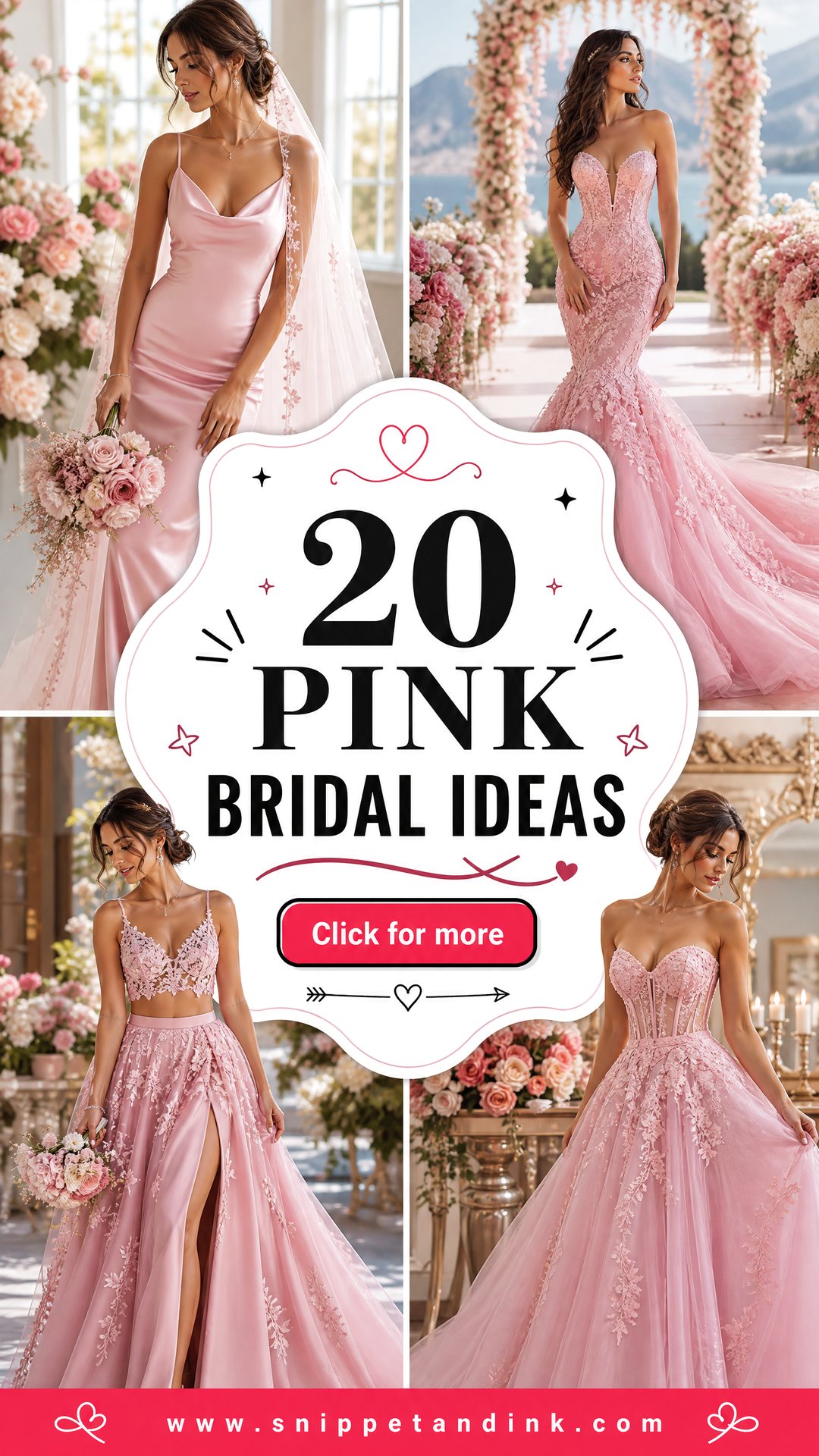 20 Pink Bridal Ideas for a Romantic Modern Wedding Look - 20 Pink Bridal Ideas for a Romantic, Modern Wedding Look