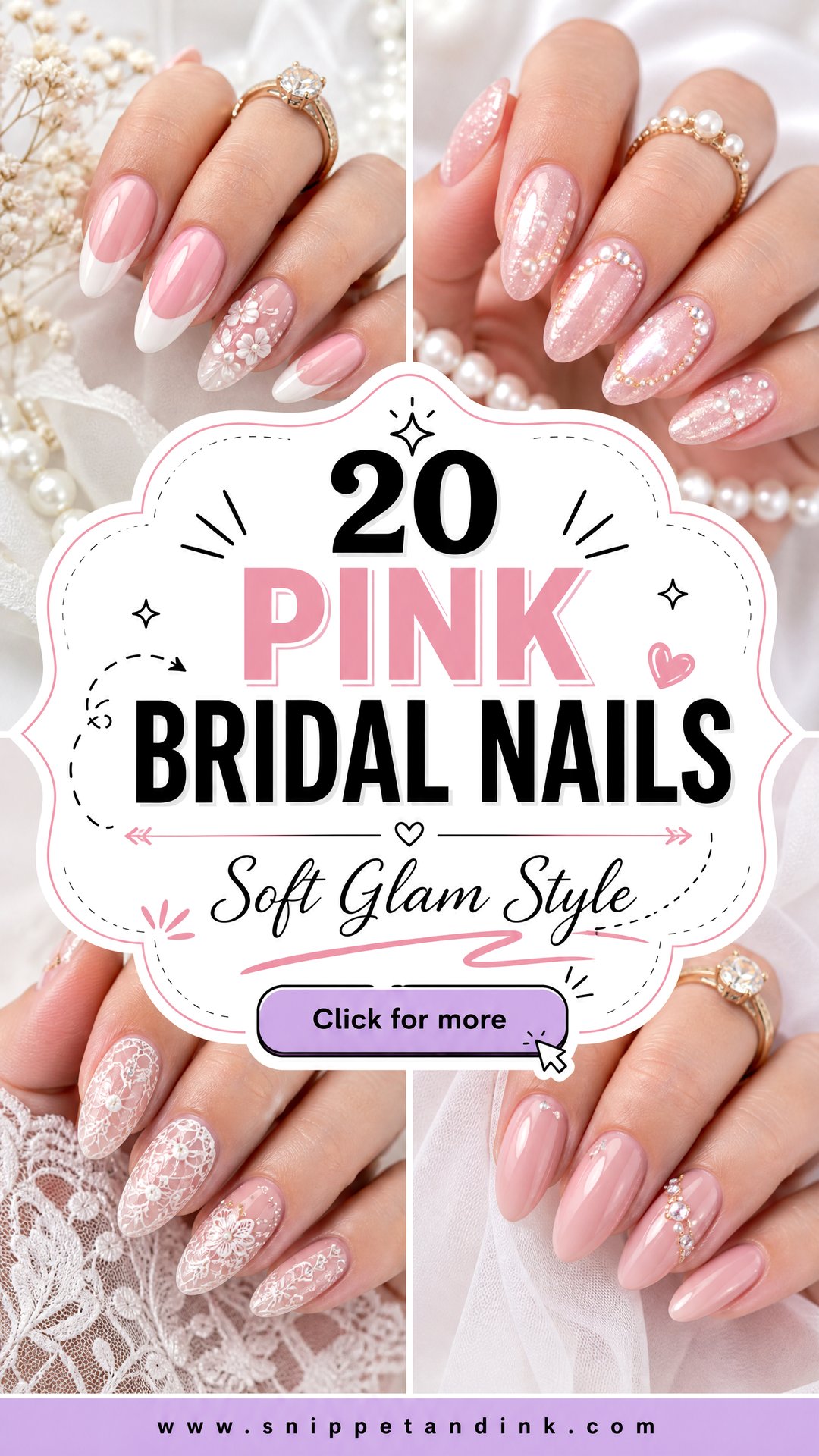 20 Pink Bridal Nails Brides Will Love for Soft Glam Style - 20 Pink Bridal Nails Brides Will Love for Soft Glam Style