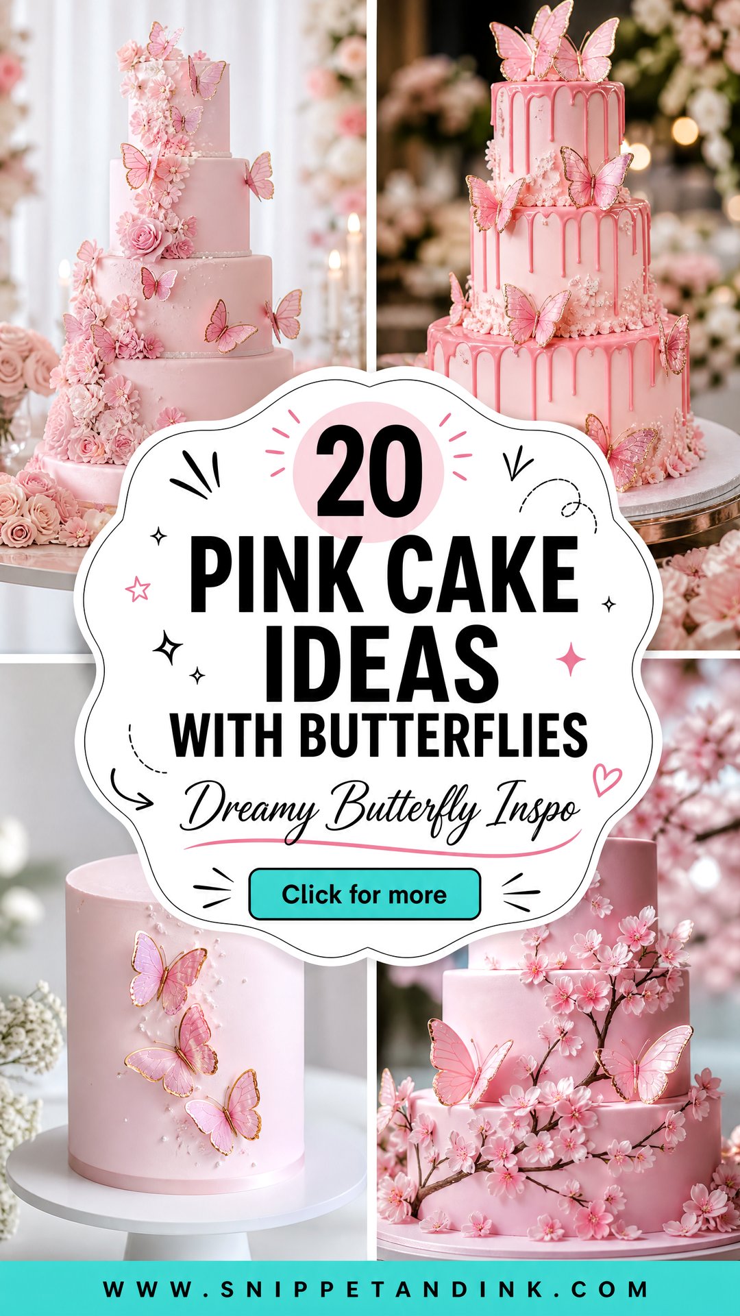 20 Pink Cake Ideas with Butterflies for Wedding Dreamy Inspo - 20 Pink Cake Ideas with Butterflies for Wedding: Dreamy Inspo