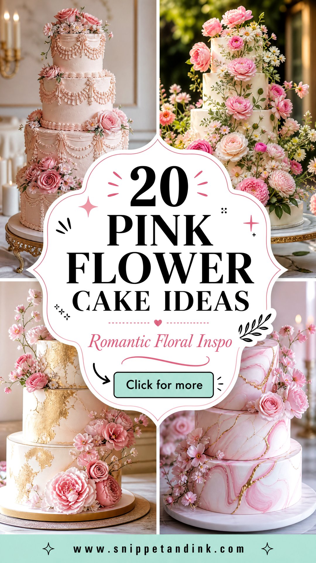 20 Pink Flower Cake Ideas for Wedding Romantic Floral Inspo - 20 Pink Flower Cake Ideas for Wedding: Romantic Floral Inspo
