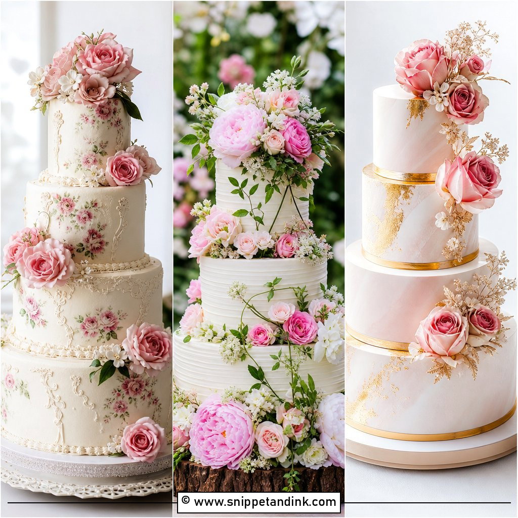 20 Pink Flower Cake Ideas for Wedding Romantic Floral Inspo
