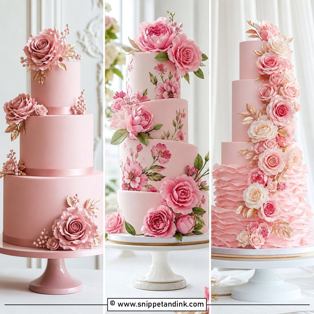 20 Pink Fondant Cake Ideas for Wedding Chic Bridal Inspo