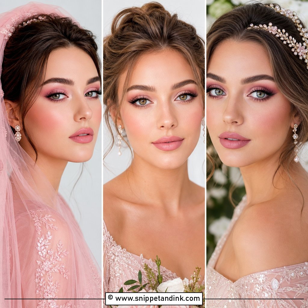 20 Pink Glowy Wedding Makeup Ideas for Radiant Brides