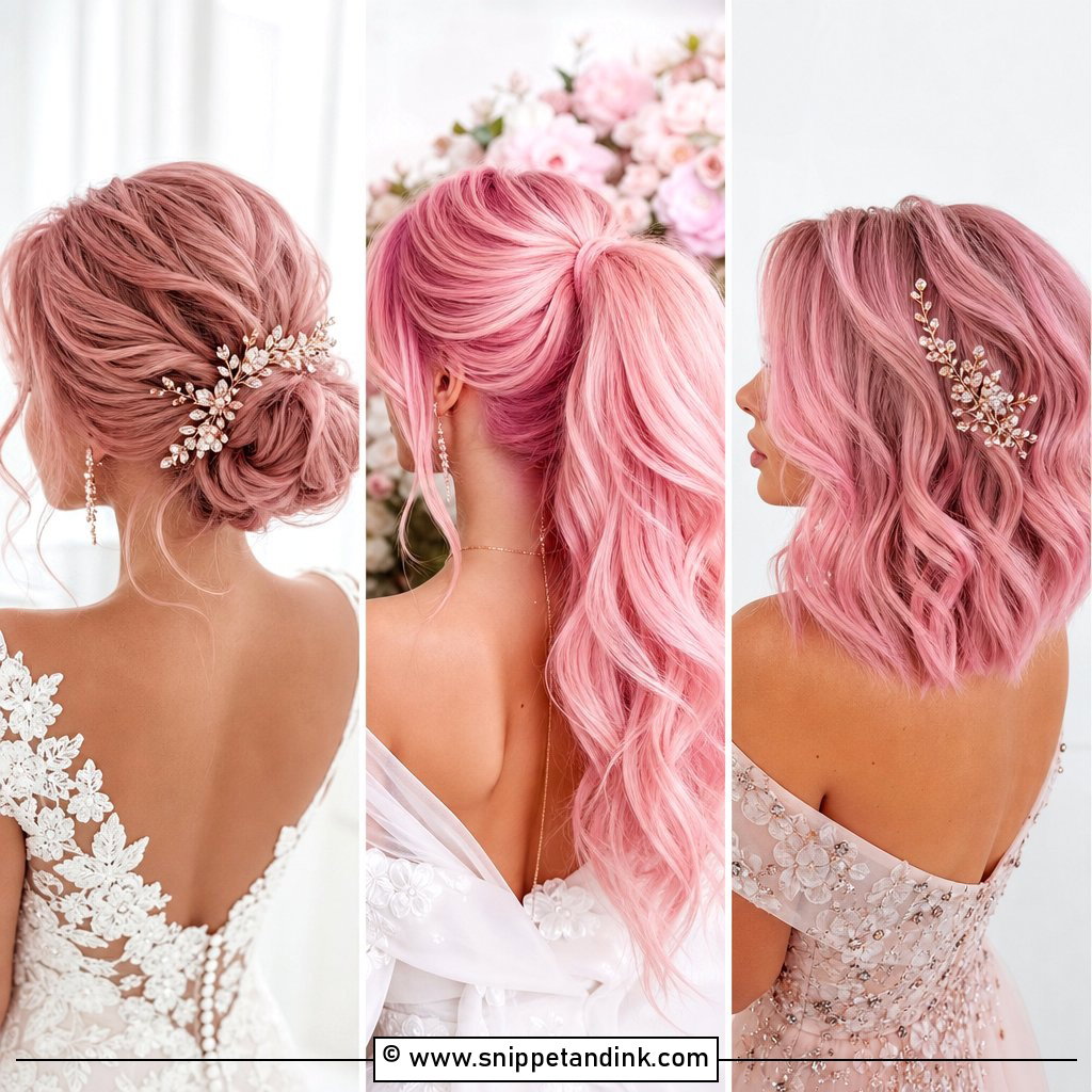 20 Pink Hair Wedding Ideas for Bold Romantic Brides