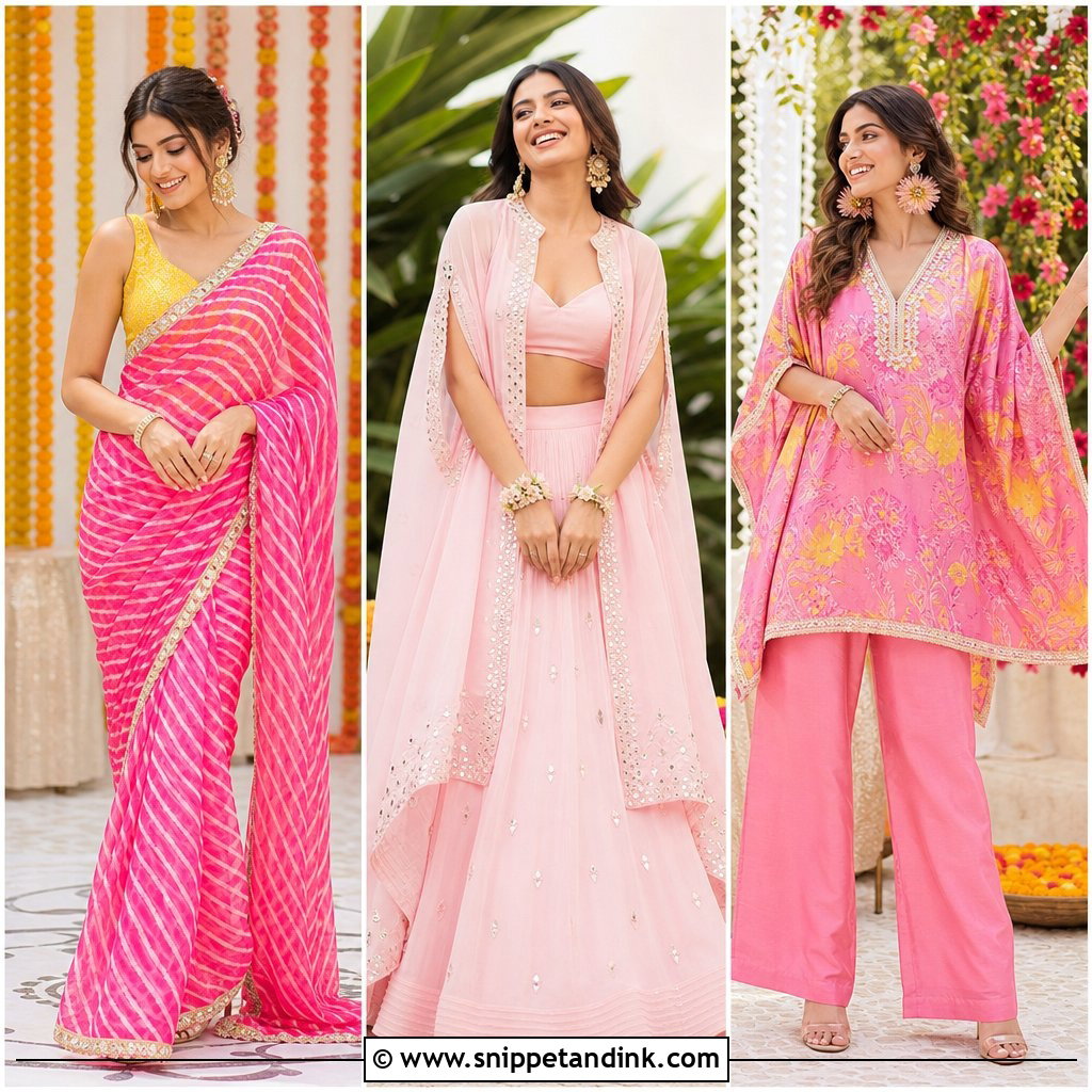 20 Pink Haldi Outfit for Bride Ideas for a Vibrant Celebration
