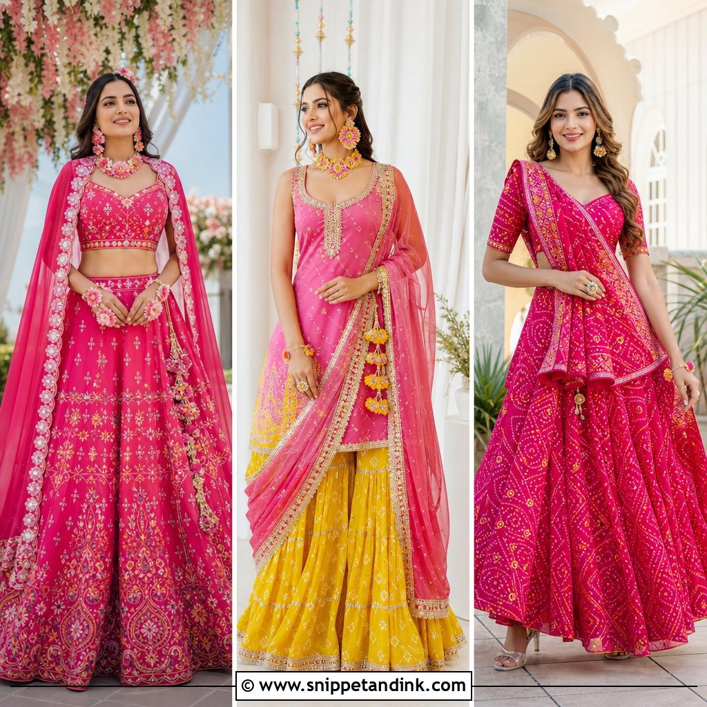 20 Pink Mehendi Outfit Ideas for Vibrant Pre-Wedding Style