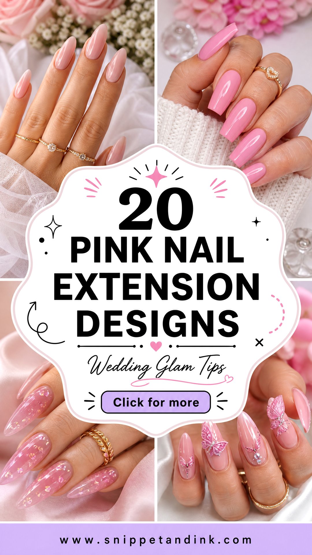 20 Pink Nail Extension Designs for Wedding Glam - 20 Pink Nail Extension Designs for Wedding Glam