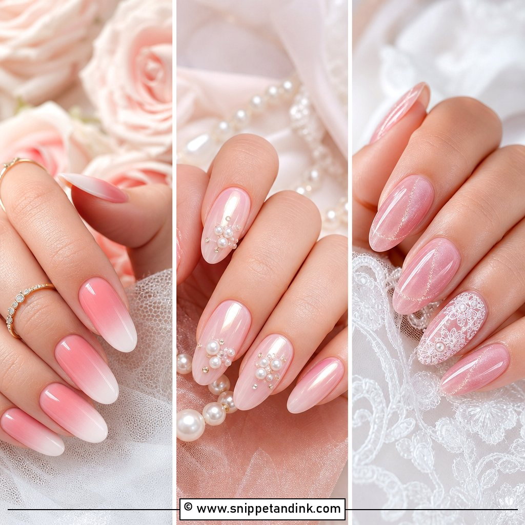 20 Pink Nails for Wedding Romantic Bridal Manicures