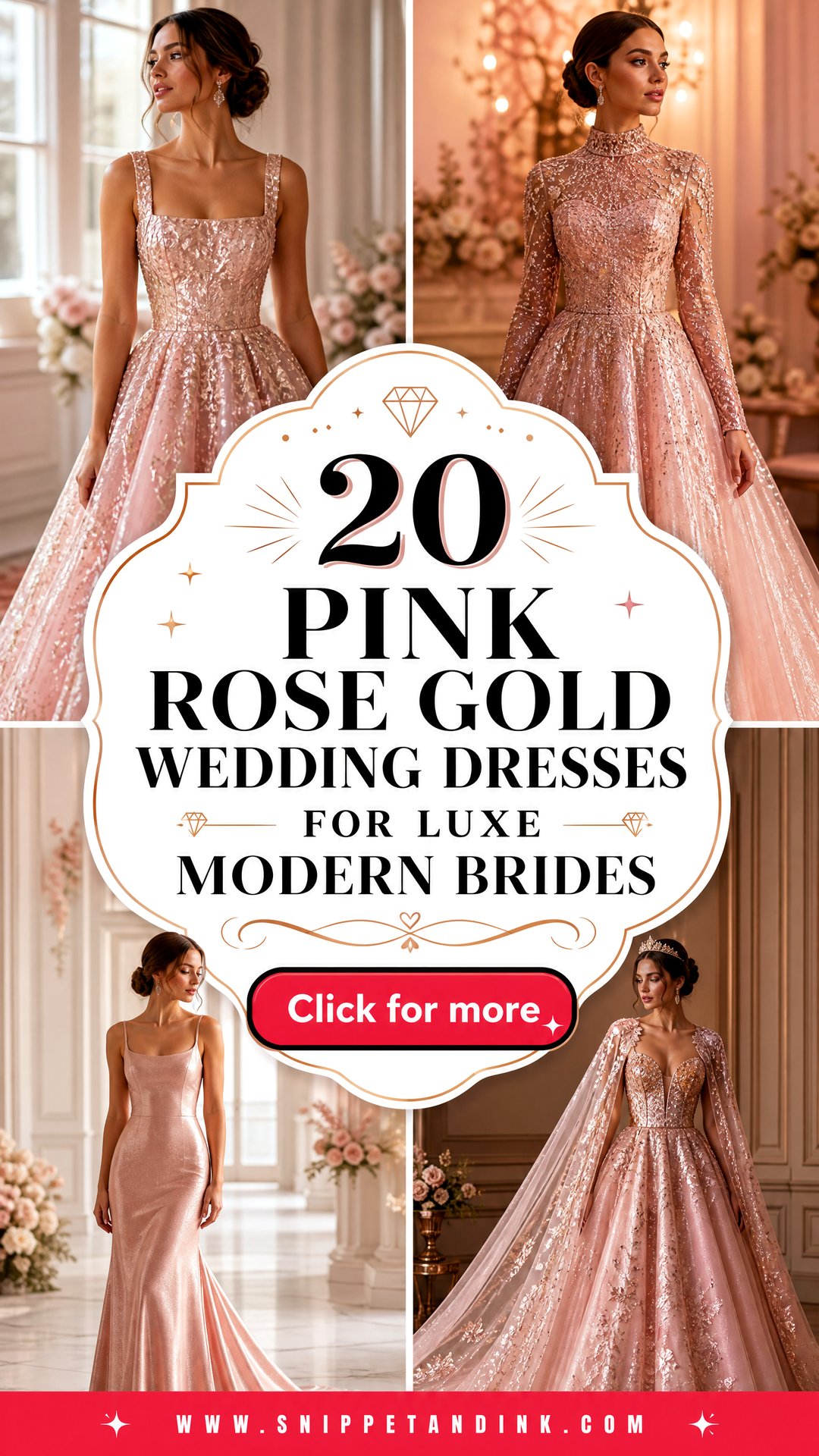 20 Pink Rose Gold Wedding Dresses for Luxe Modern Brides - 20 Pink Rose Gold Wedding Dresses for Luxe Modern Brides