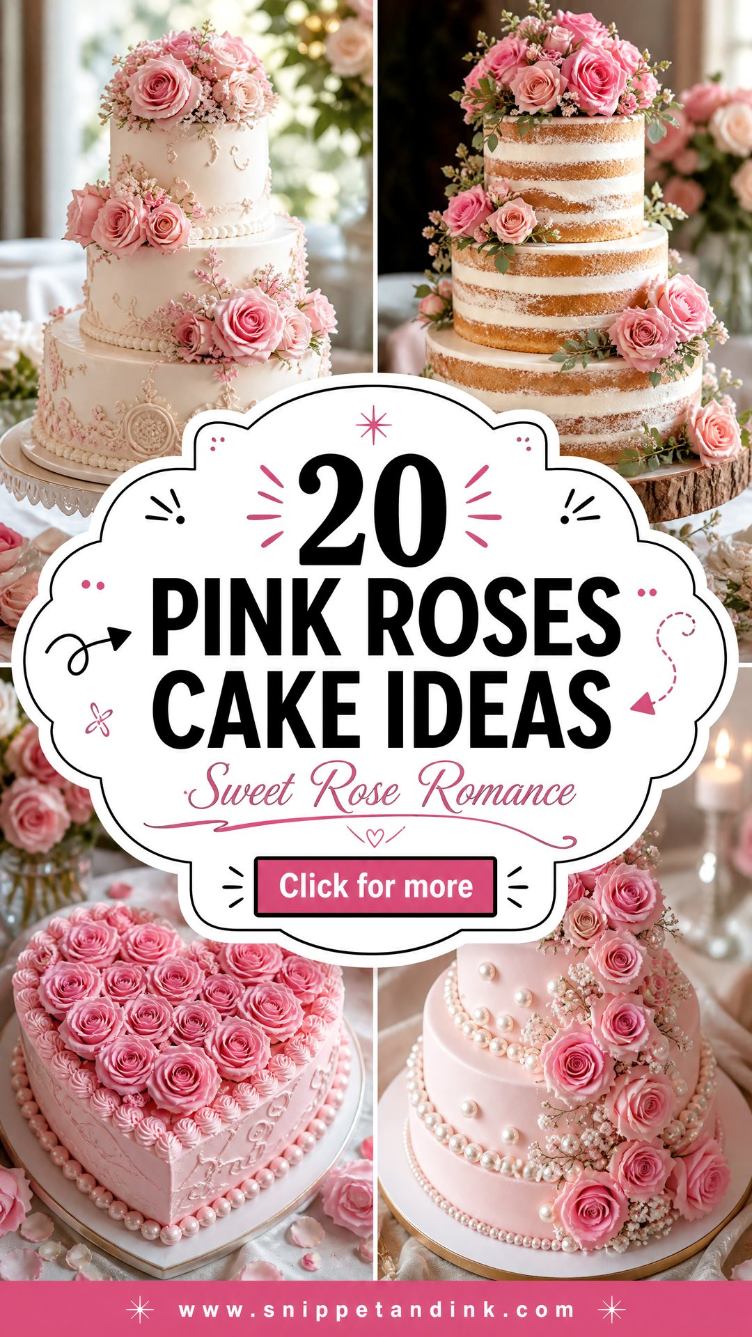 20 Pink Roses Cake Ideas for Wedding Romance - 20 Pink Roses Cake Ideas for Wedding Romance
