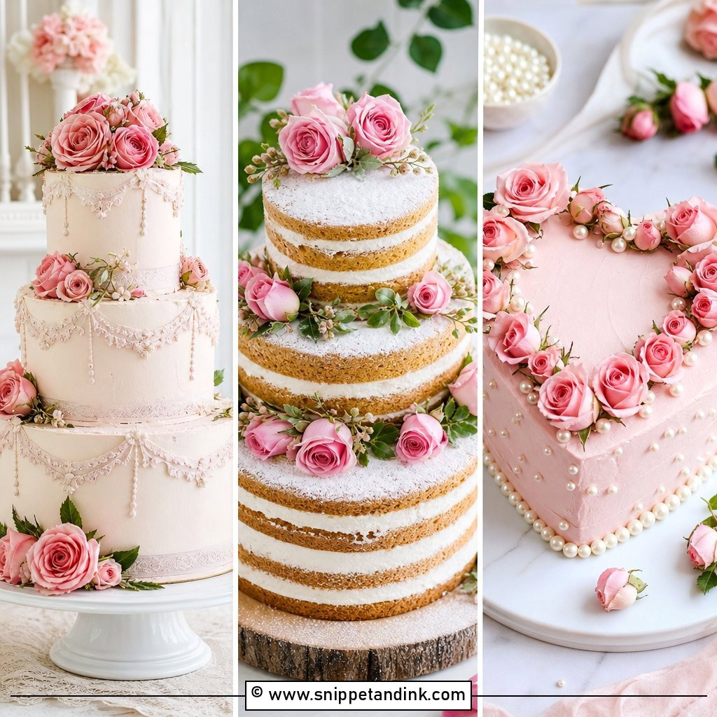 20 Pink Roses Cake Ideas for Wedding Romance