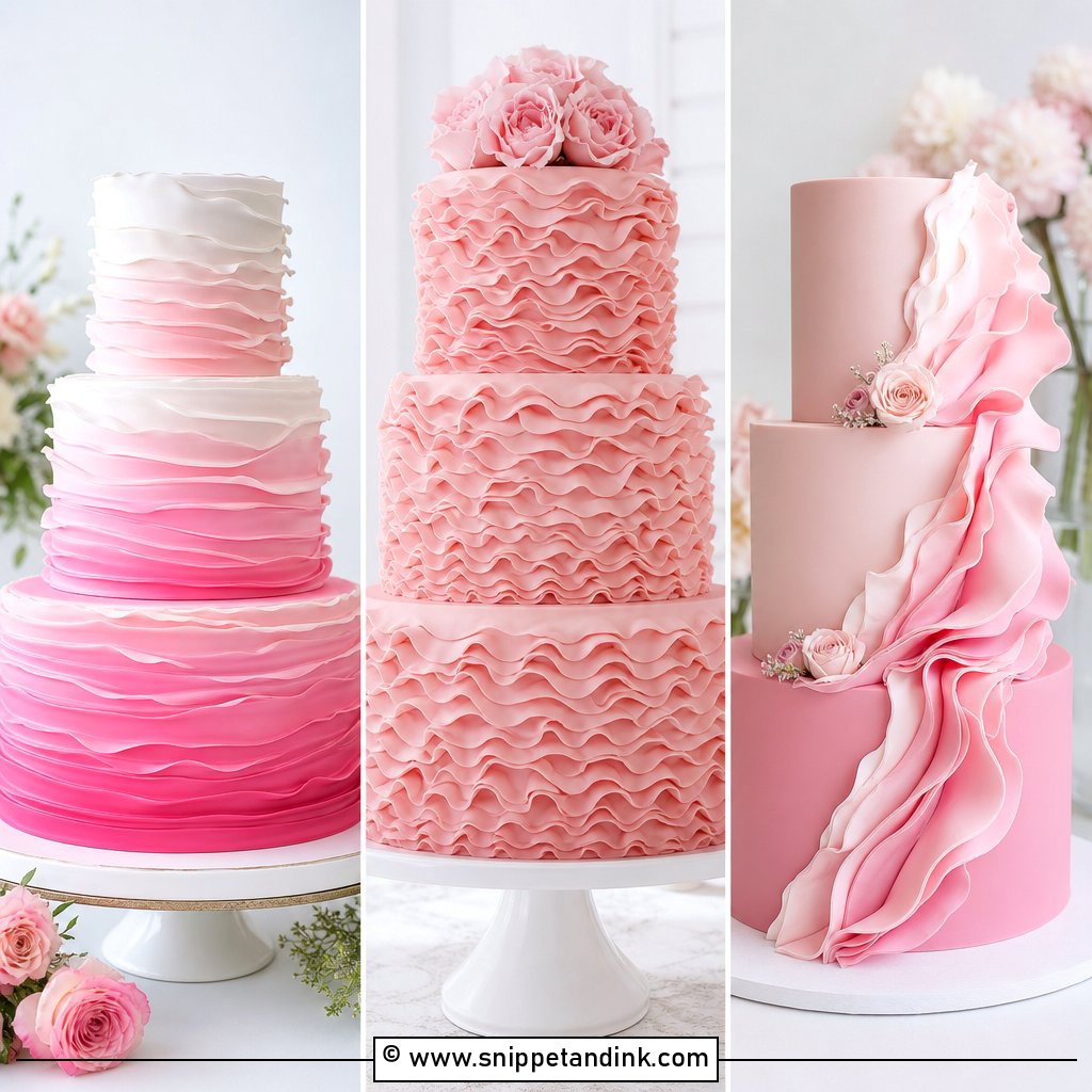 20 Pink Ruffle Cake Ideas for Wedding Drama and Charm