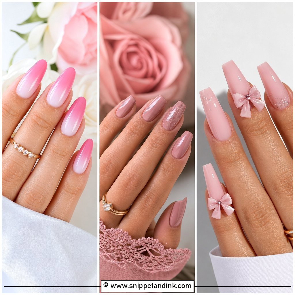 20 Pink Wedding Guest Nails for a Pretty Polished Look