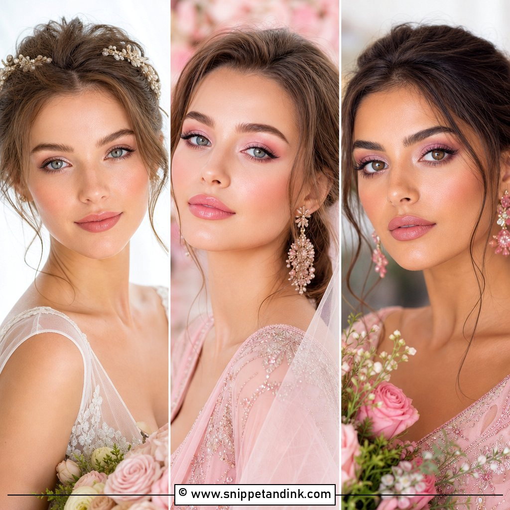 20 Pink Wedding Makeup Looks for Soft Bridal Glam