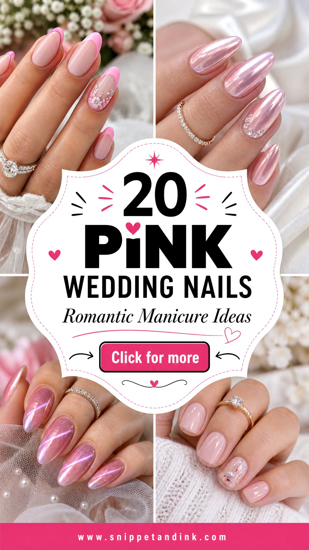 20 Pink Wedding Nails for Bride Romantic Manicure Ideas - 20 Pink Wedding Nails for Bride: Romantic Manicure Ideas