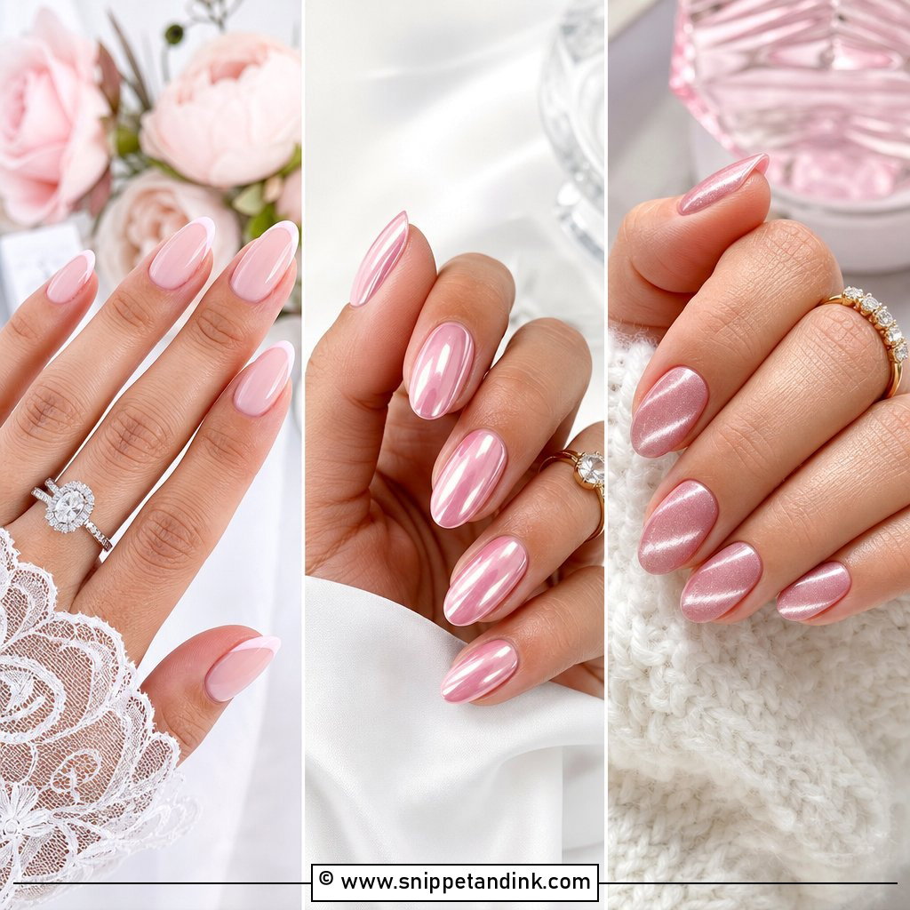 20 Pink Wedding Nails for Bride Romantic Manicure Ideas