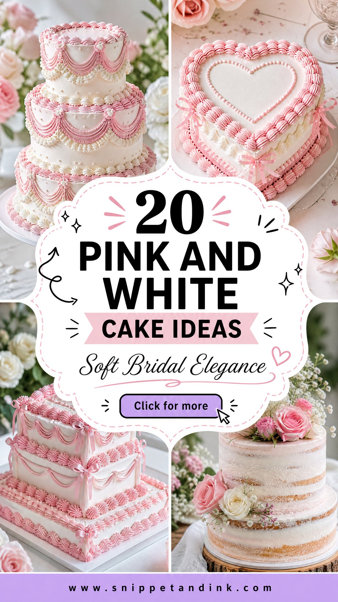 20 Pink and White Cake Ideas for Wedding Elegant Inspo - 20 Pink and White Cake Ideas for Wedding: Elegant Inspo