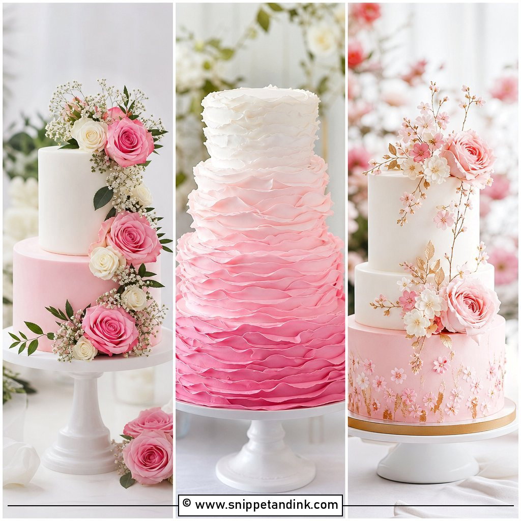 20 Pink and White Wedding Cakes Timeless Reception Inspo