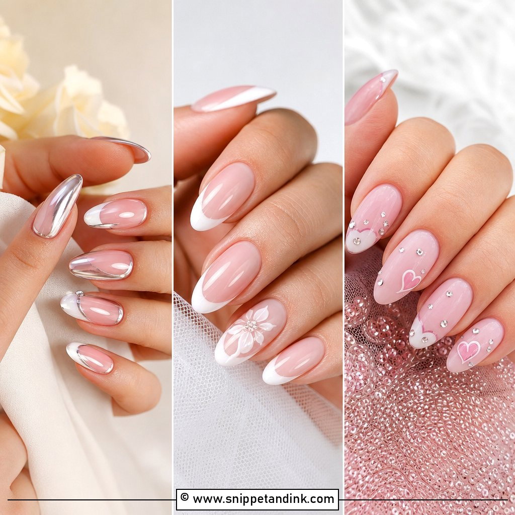 20 Pink and White Wedding Nails Elegant Bridal Manicures