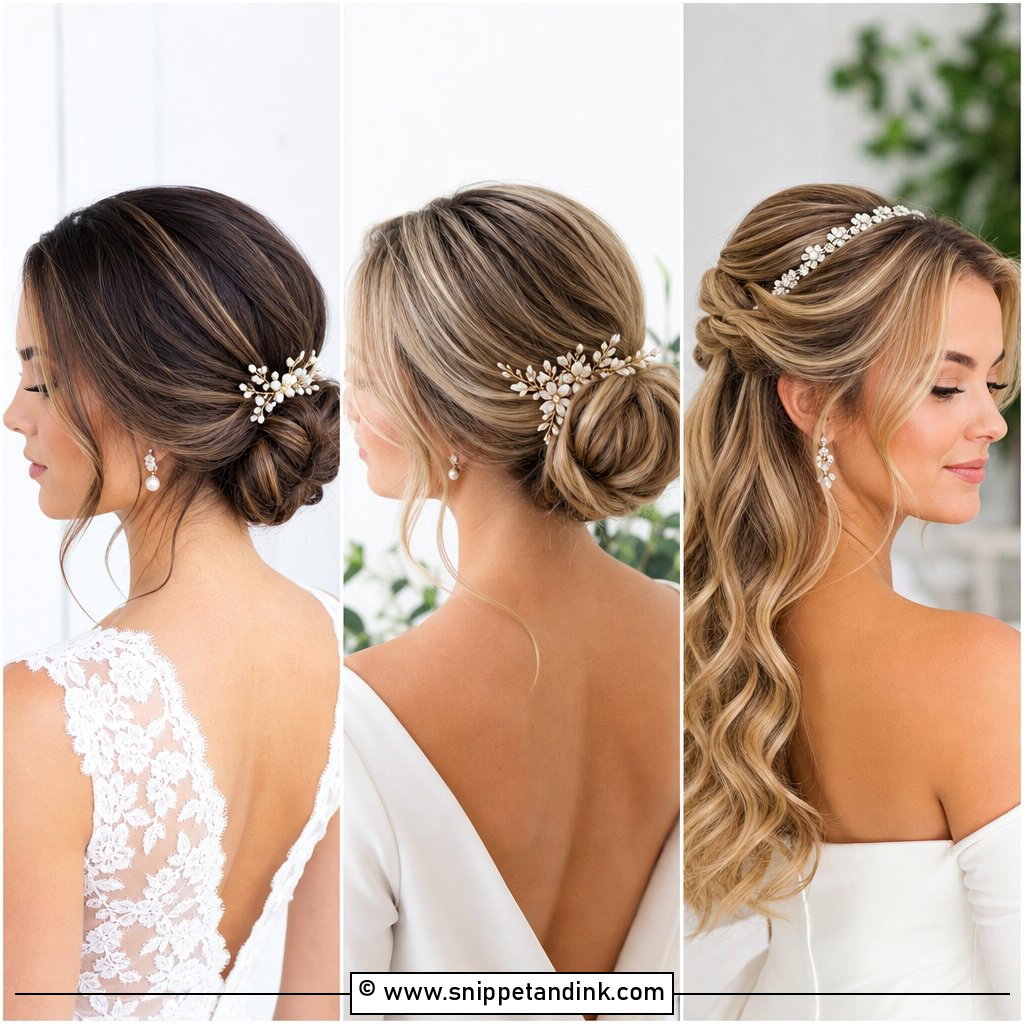 20 Pinned Back Wedding Hair Ideas for Effortless Elegance