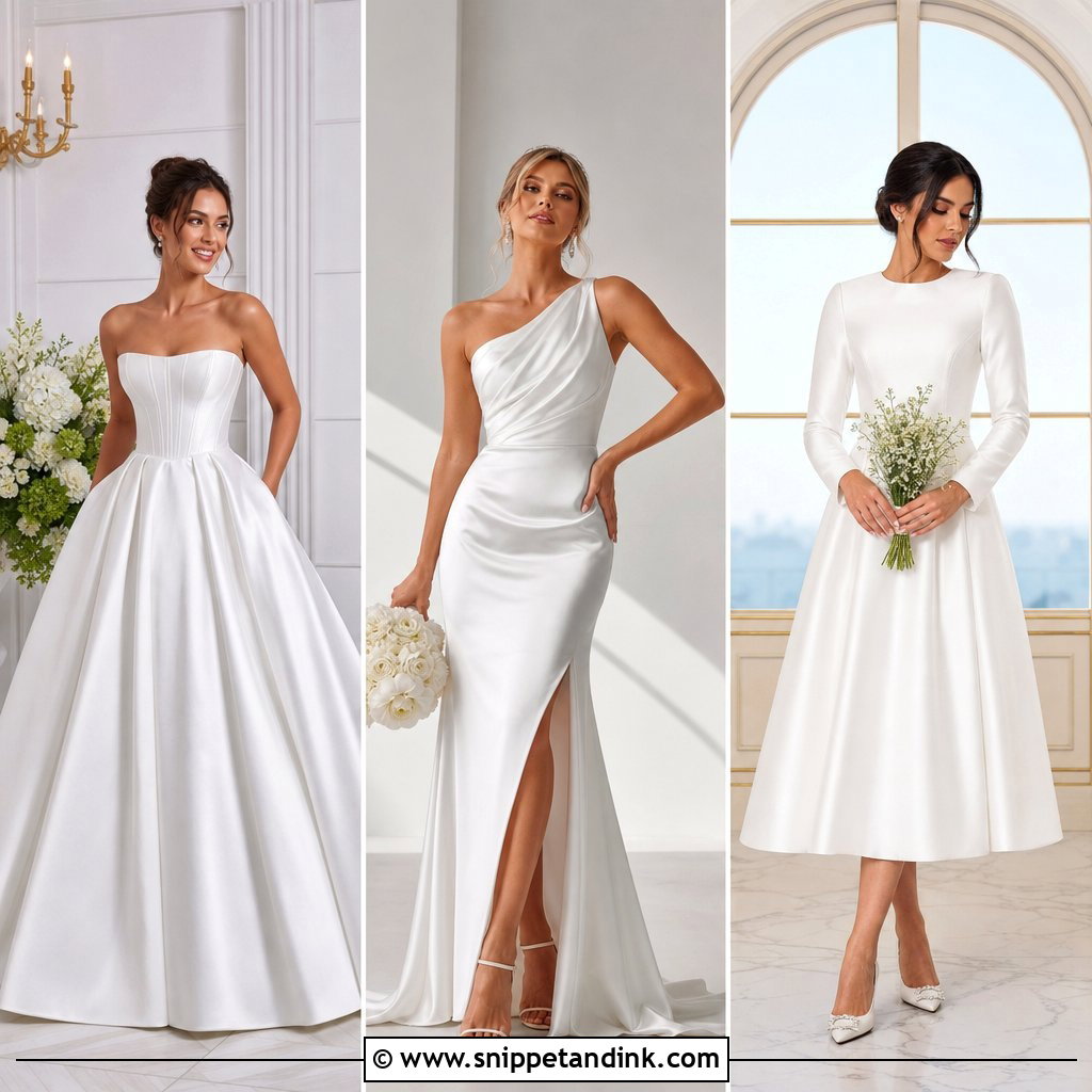 20 Plain Satin Wedding Dress Ideas for Chic Minimalist Brides