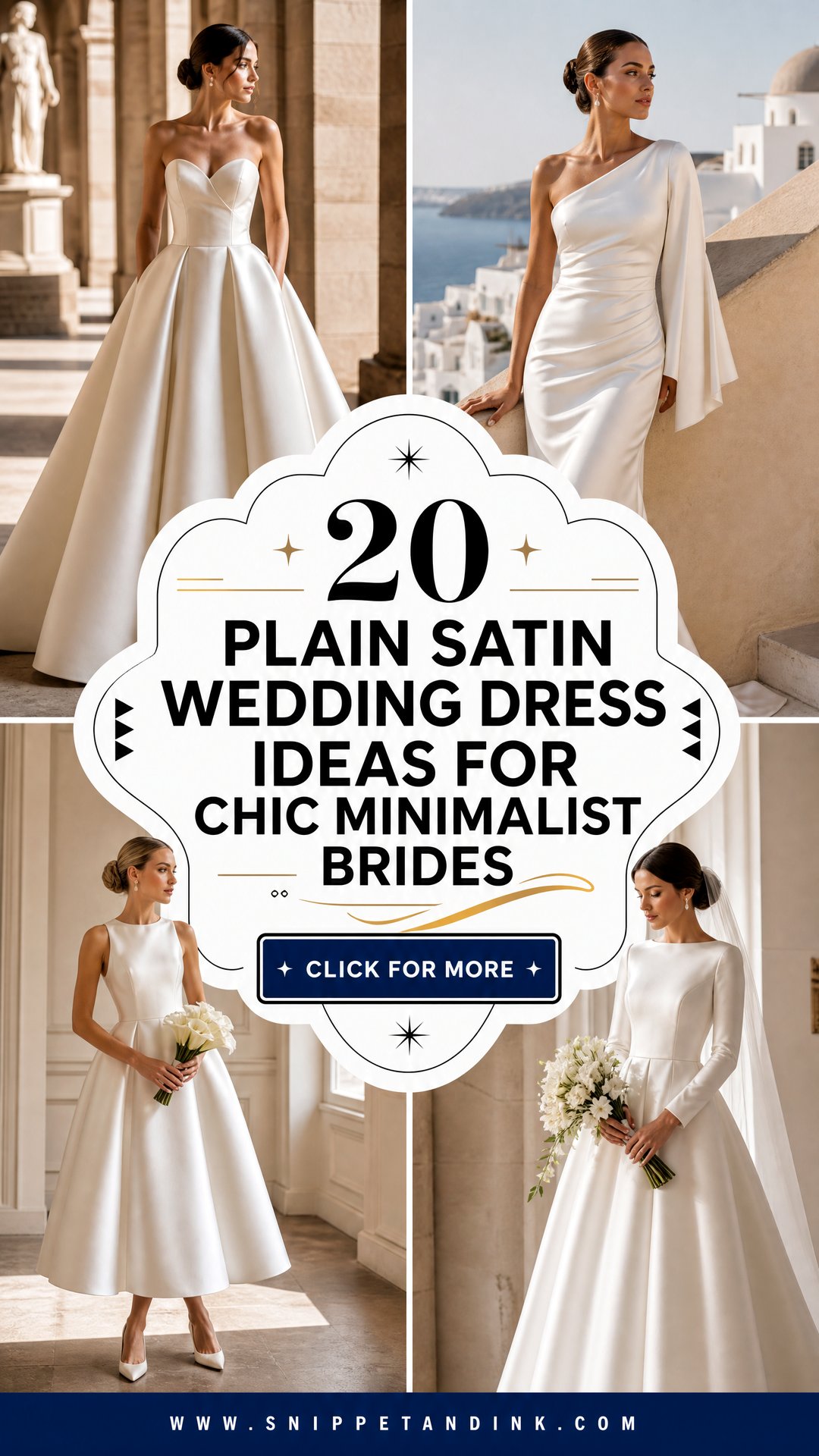 20 Plain Satin Wedding Dress Ideas for Chic Minimalist Brides - 20 Plain Satin Wedding Dress Ideas for Chic Minimalist Brides