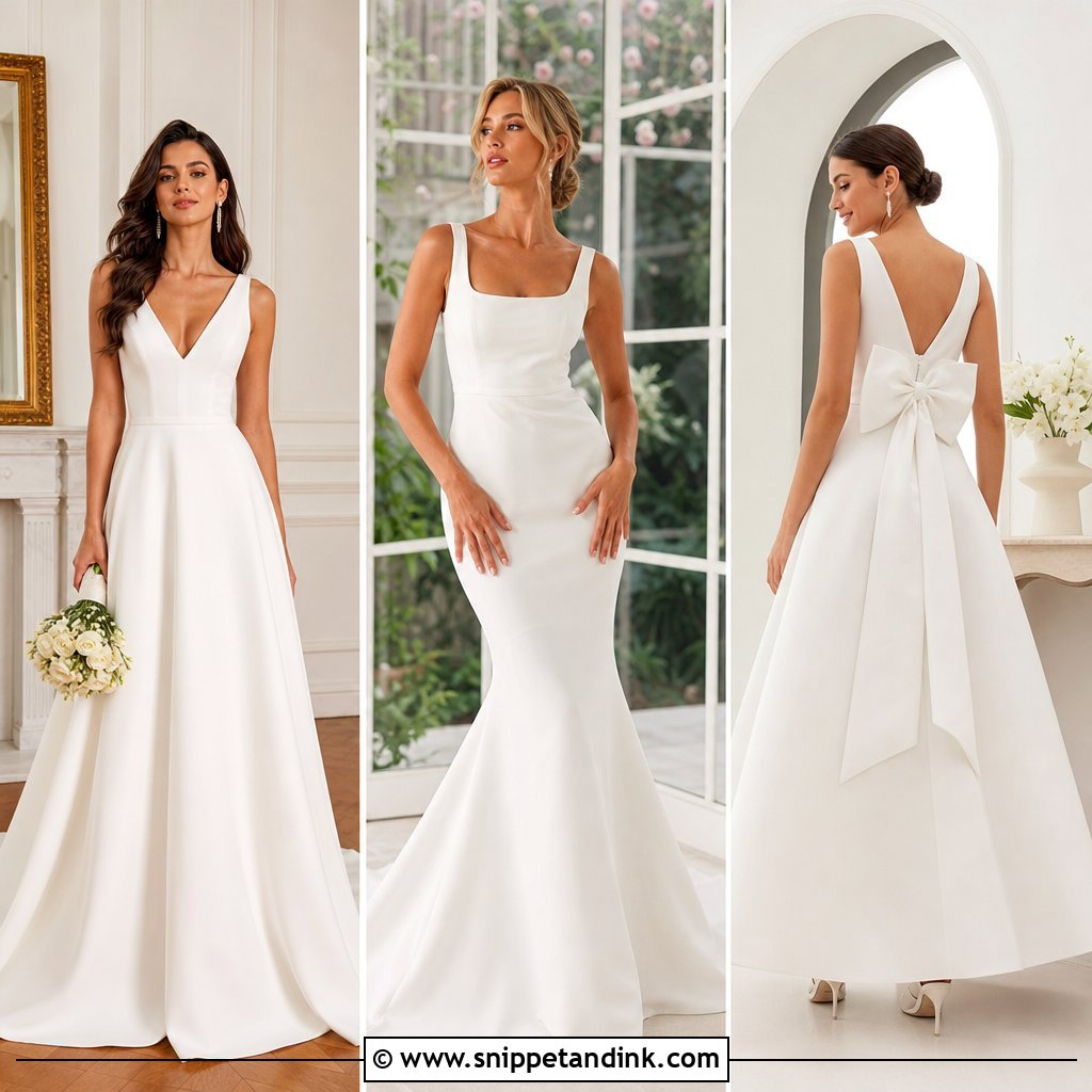 20 Plain Wedding Gown Ideas for Timeless Minimalist Brides