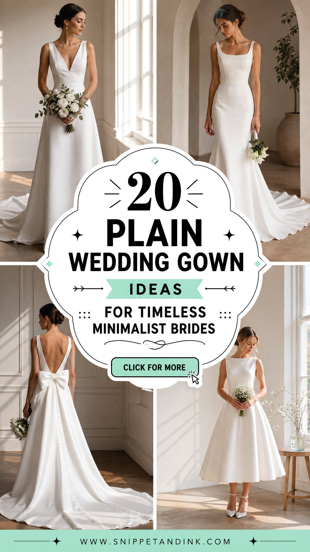 20 Plain Wedding Gown Ideas for Timeless Minimalist Brides - 20 Plain Wedding Gown Ideas for Timeless Minimalist Brides