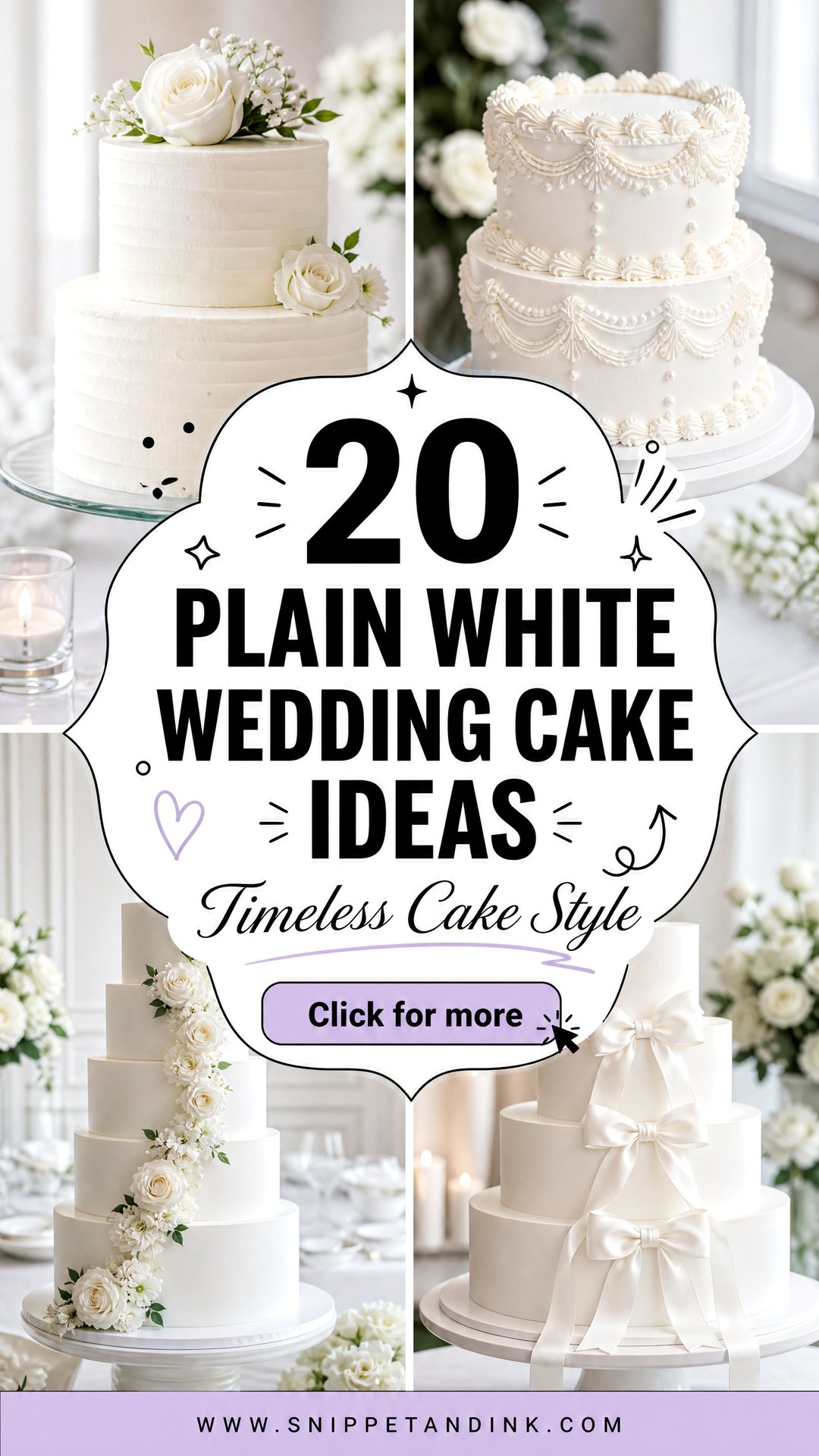 20 Plain White Wedding Cake Ideas for Timeless Style Today - 20 Plain White Wedding Cake Ideas for Timeless Style Today