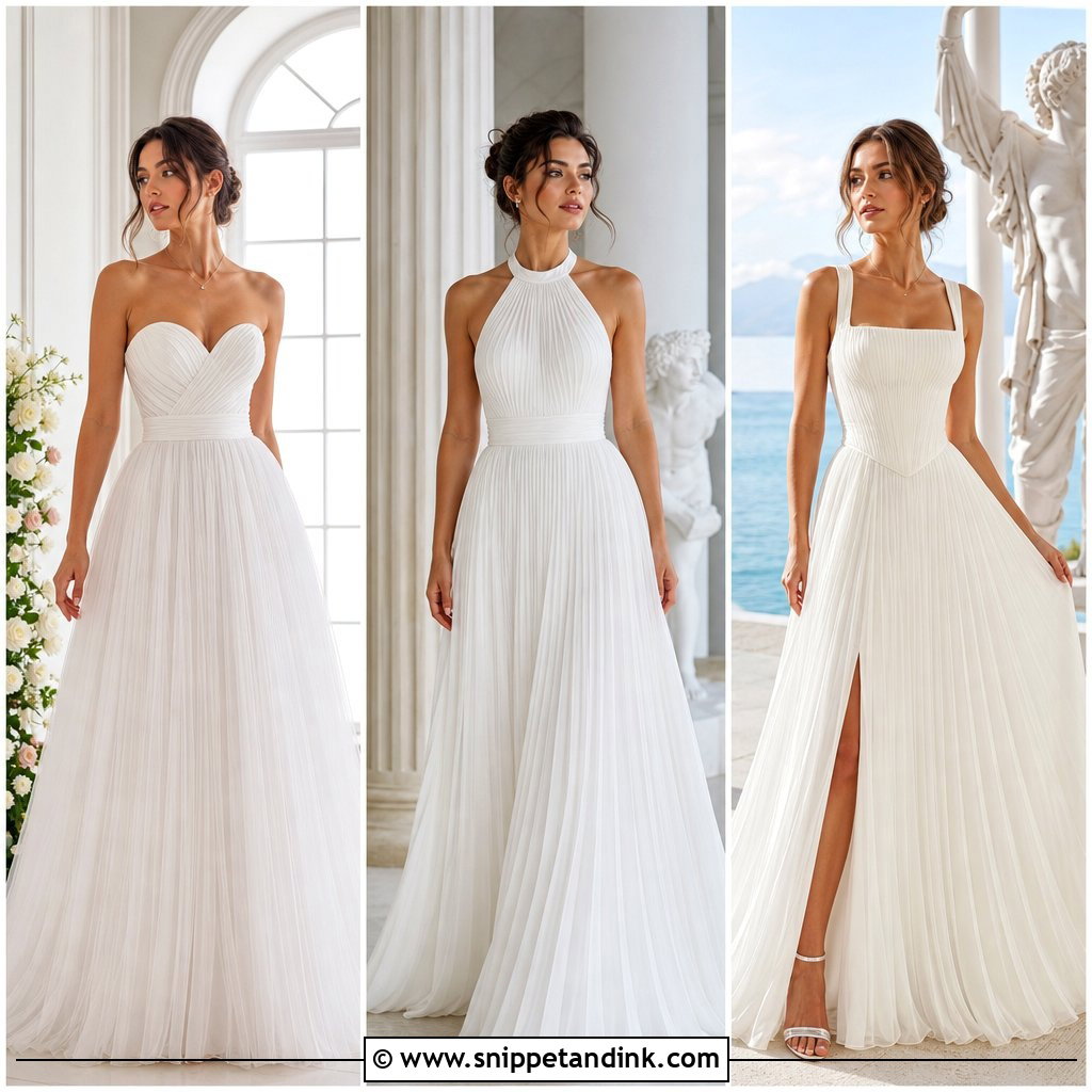 20 Pleated Wedding Gown Ideas for a Romantic Bridal Look