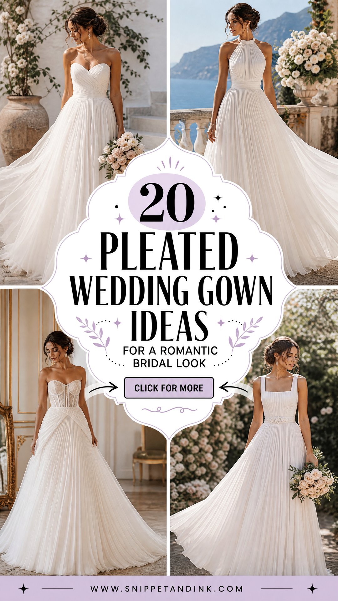 20 Pleated Wedding Gown Ideas for a Romantic Bridal Look - 20 Pleated Wedding Gown Ideas for a Romantic Bridal Look