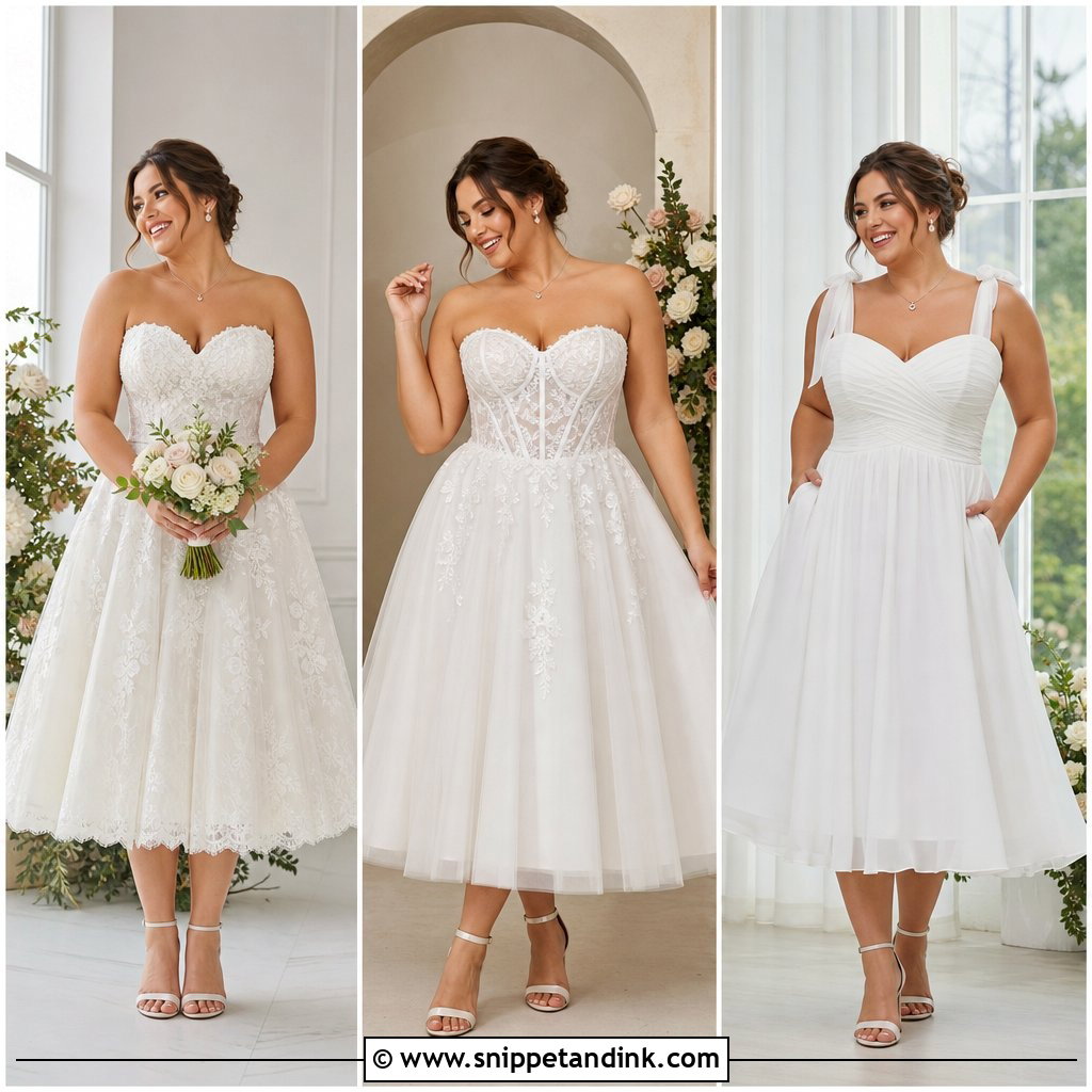 20 Plus Size Tea Length Wedding Dress Ideas for Chic Brides