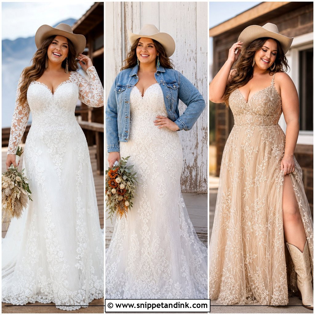 20 Plus Size Western Wedding Dresses: Rustic Bridal Style
