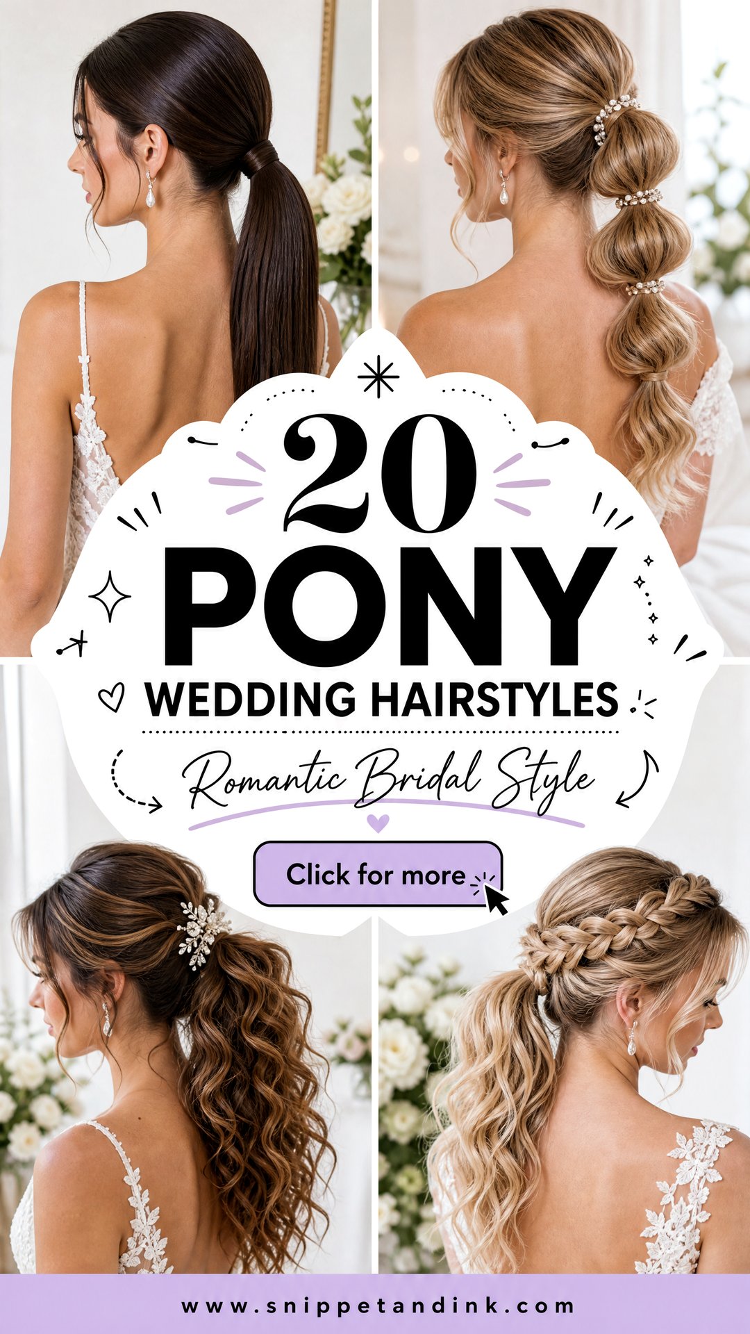 20 Pony Wedding Hairstyles for Romantic Bridal Style Ideas - 20 Pony Wedding Hairstyles for Romantic Bridal Style Ideas