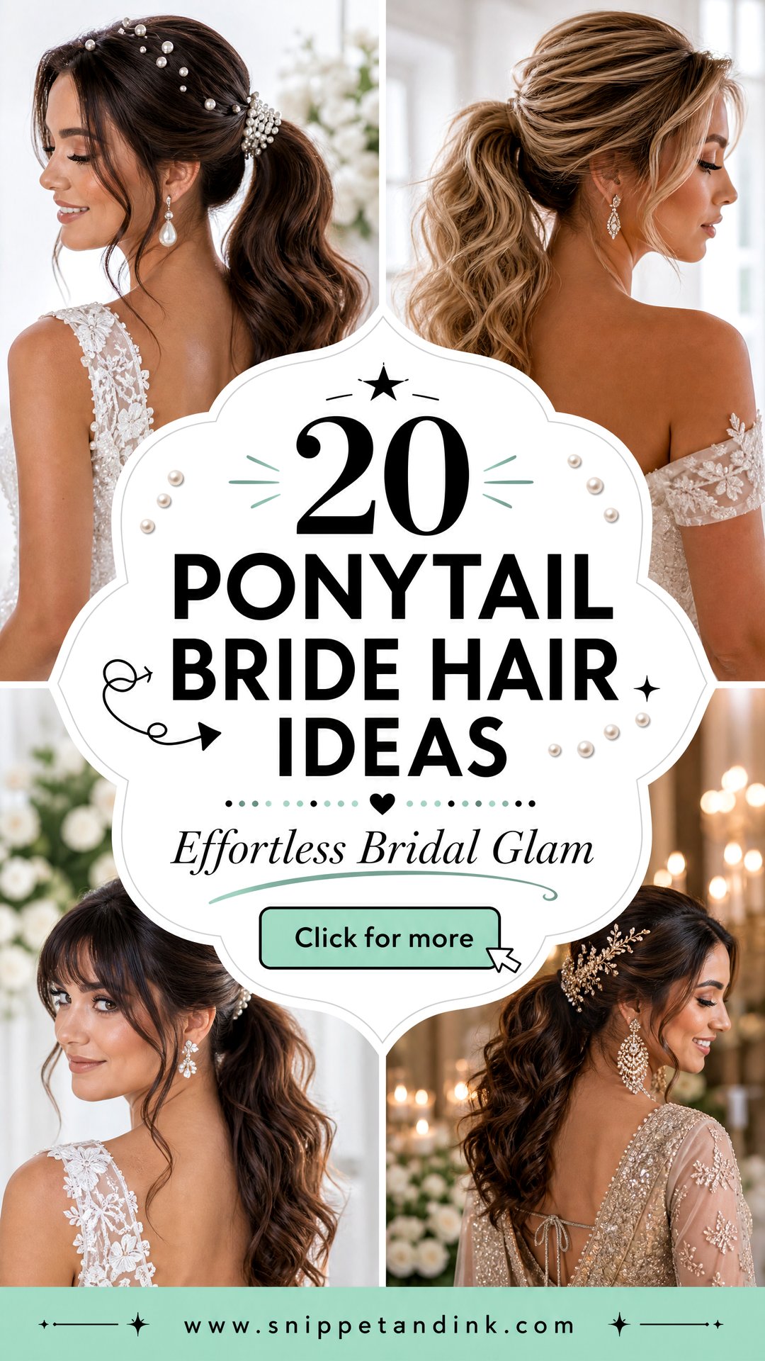 20 Ponytail Bride Hair Ideas for Effortless Wedding Glam - 20 Ponytail Bride Hair Ideas for Effortless Wedding Glam