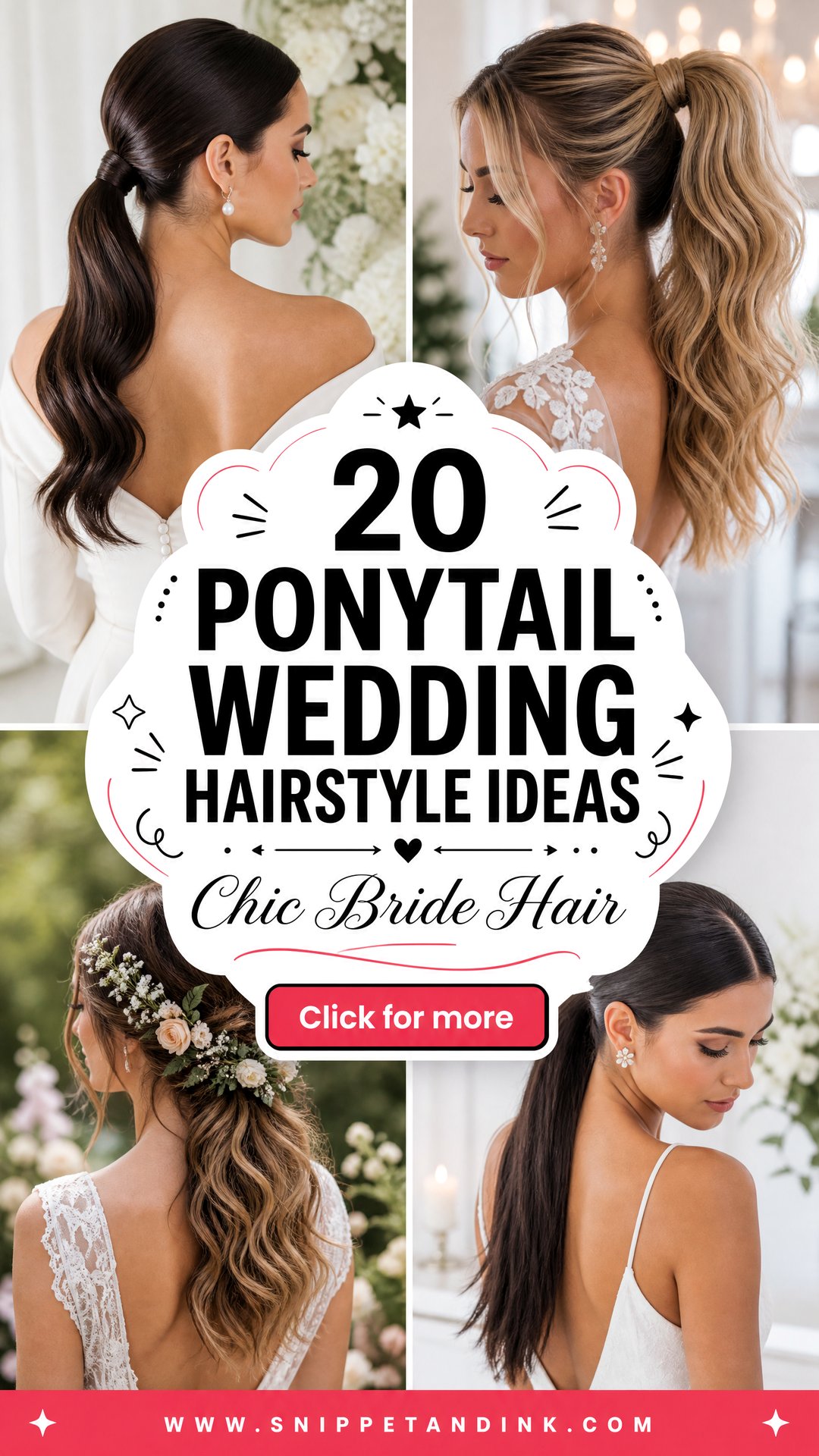 20 Ponytail Wedding Hairstyle Ideas for Chic Brides Today - 20 Ponytail Wedding Hairstyle Ideas for Chic Brides Today