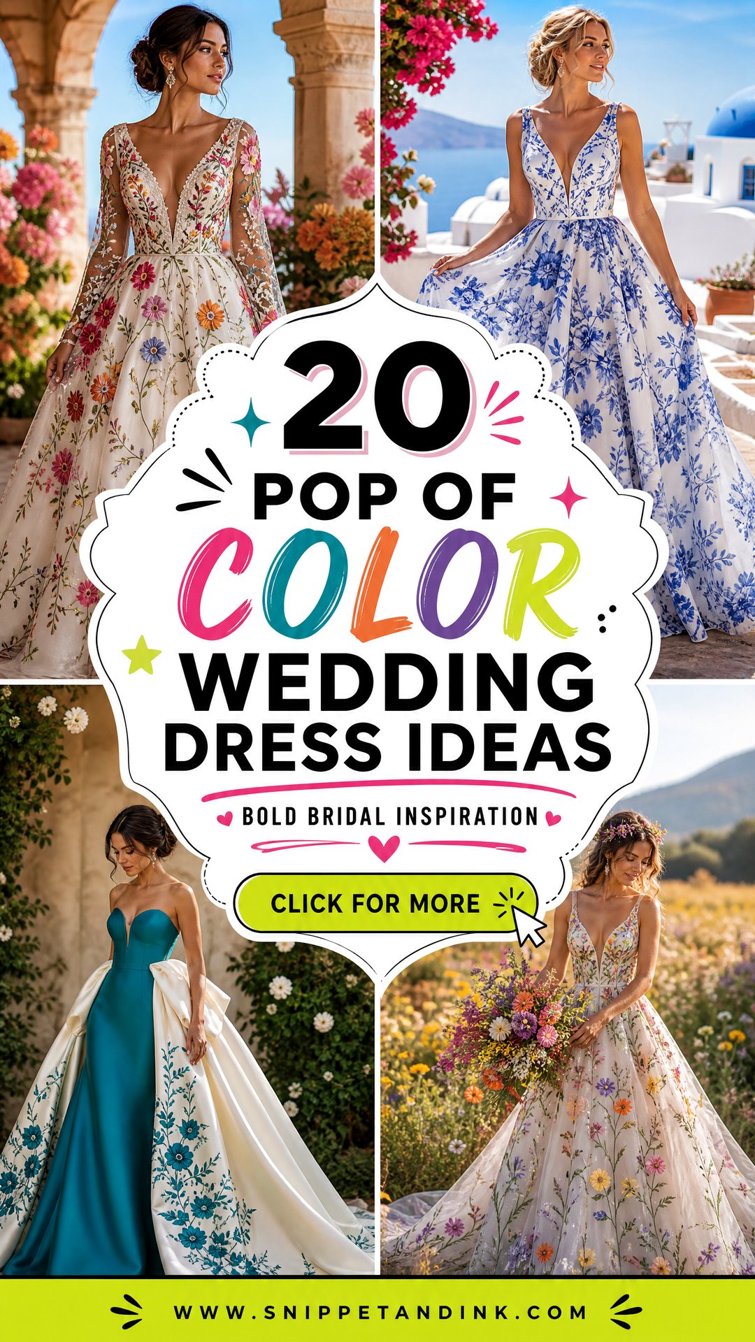 20 Pop of Color Wedding Dress Ideas Bold Bridal Inspiration - 20 Pop of Color Wedding Dress Ideas: Bold Bridal Inspiration
