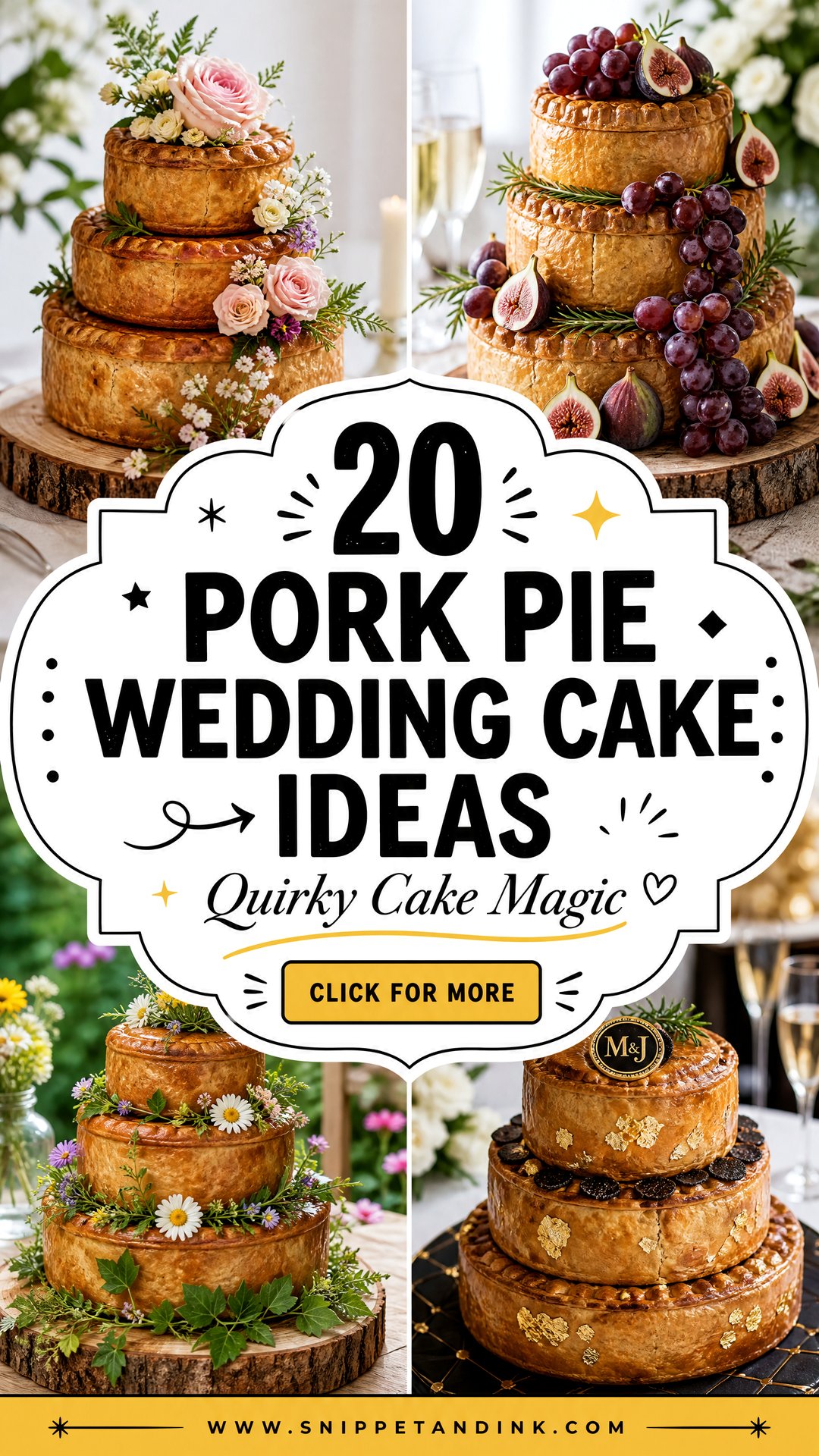 20 Pork Pie Wedding Cake Ideas for Quirky Couples to Love - 20 Pork Pie Wedding Cake Ideas for Quirky Couples to Love