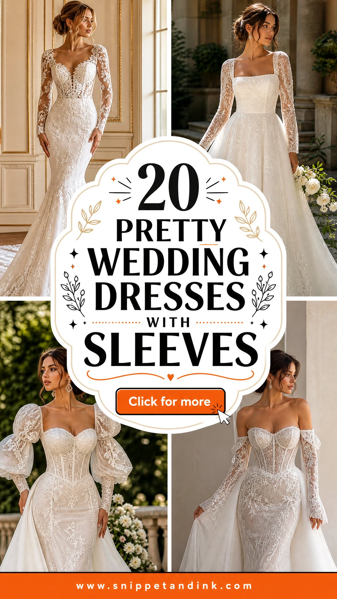 20 Pretty Wedding Dresses with Sleeves Elegant Bridal Picks - 20 Pretty Wedding Dresses with Sleeves: Elegant Bridal Picks