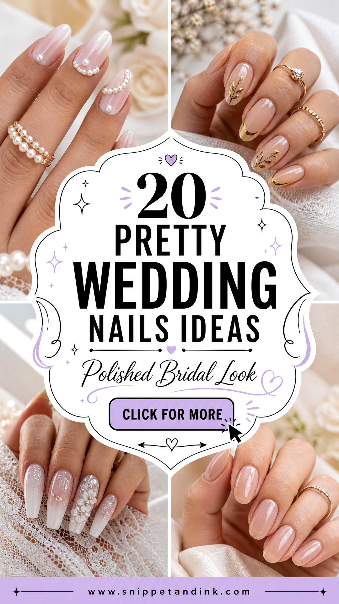 20 Pretty Wedding Nails for a Polished Bridal Look - 20 Pretty Wedding Nails for a Polished Bridal Look