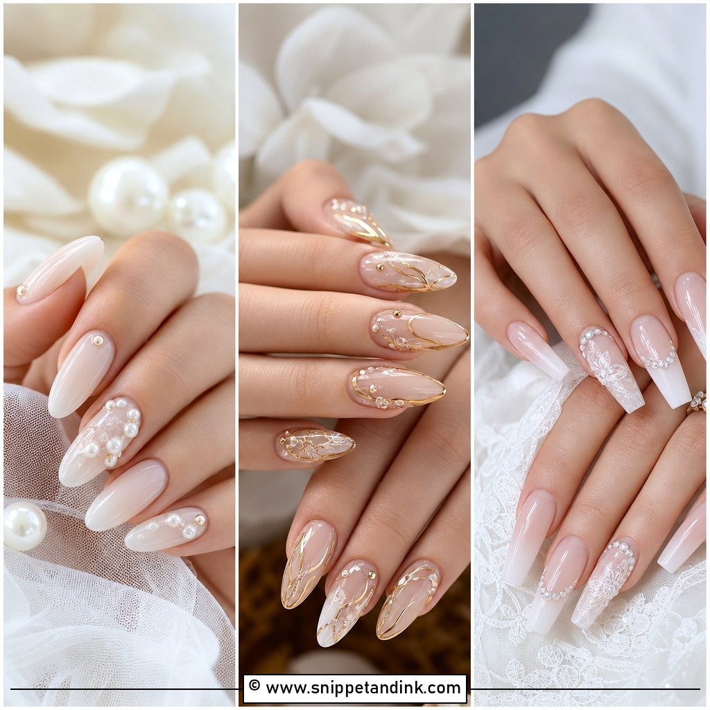 20 Pretty Wedding Nails for a Polished Bridal Look