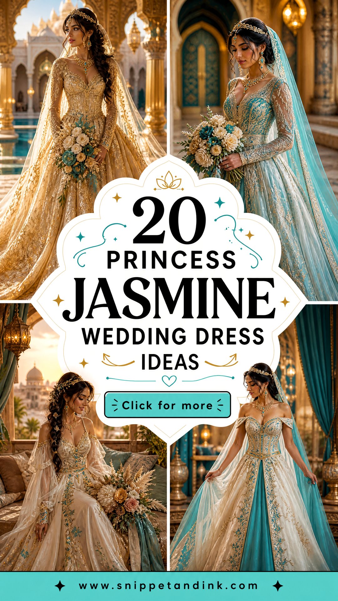 20 Princess Jasmine Wedding Dress Ideas for Disney-Loving Brides - 20 Princess Jasmine Wedding Dress Ideas for Disney-Loving Brides