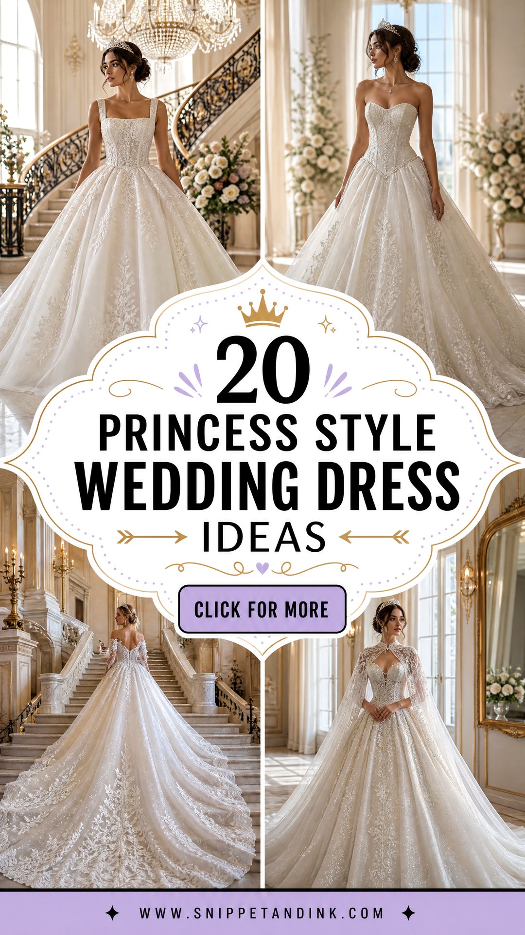 20 Princess Style Wedding Dress Ideas for a Regal Bridal Look - 20 Princess Style Wedding Dress Ideas for a Regal Bridal Look