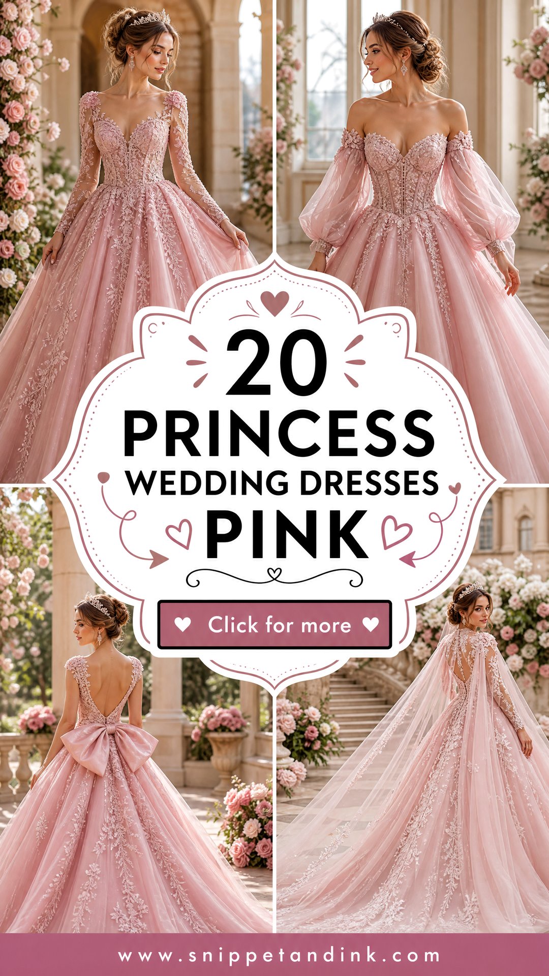 20 Princess Wedding Dresses Pink for a Romantic Bridal Look - 20 Princess Wedding Dresses Pink for a Romantic Bridal Look