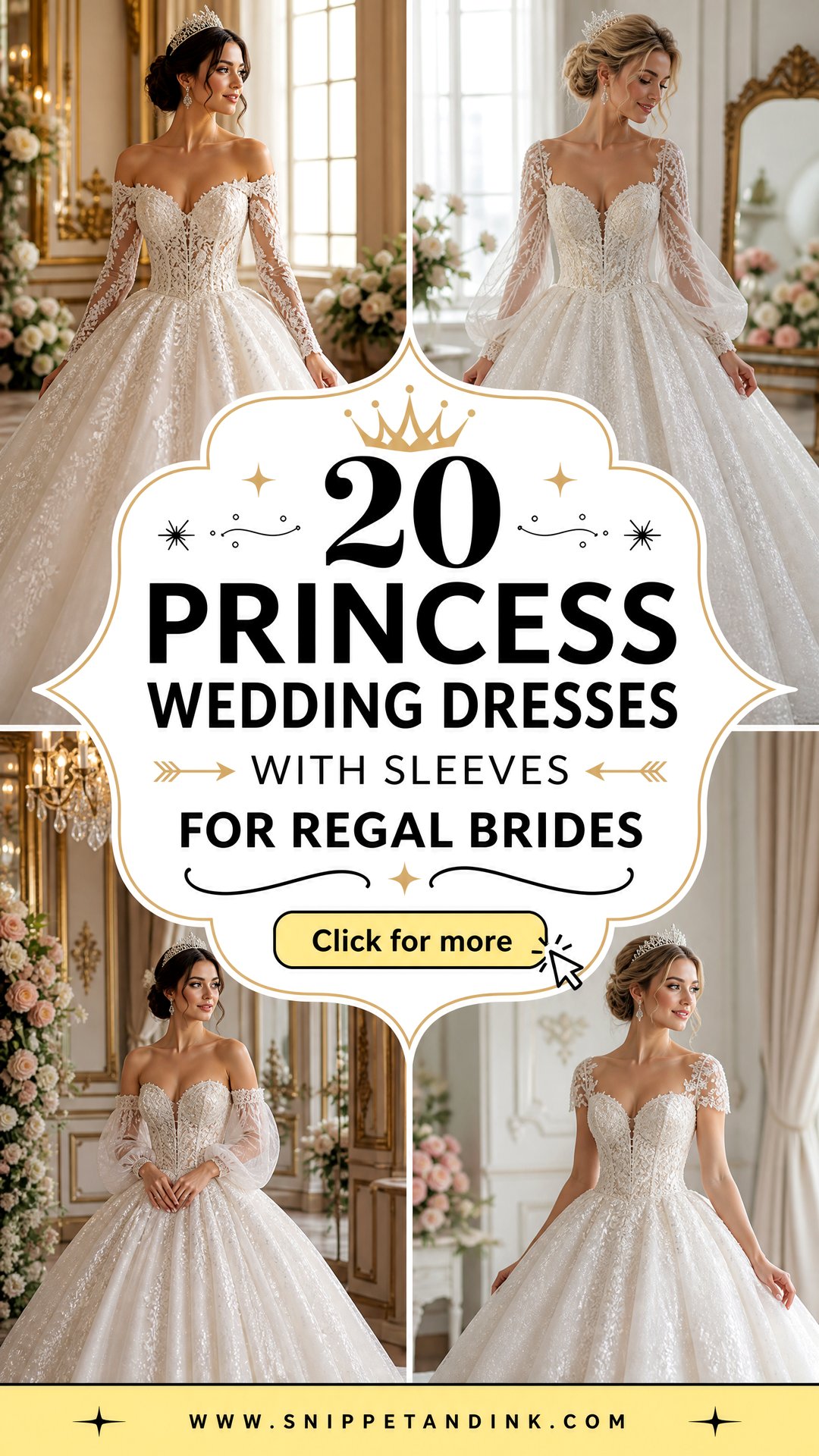 20 Princess Wedding Dresses With Sleeves for Regal Brides - 20 Princess Wedding Dresses With Sleeves for Regal Brides